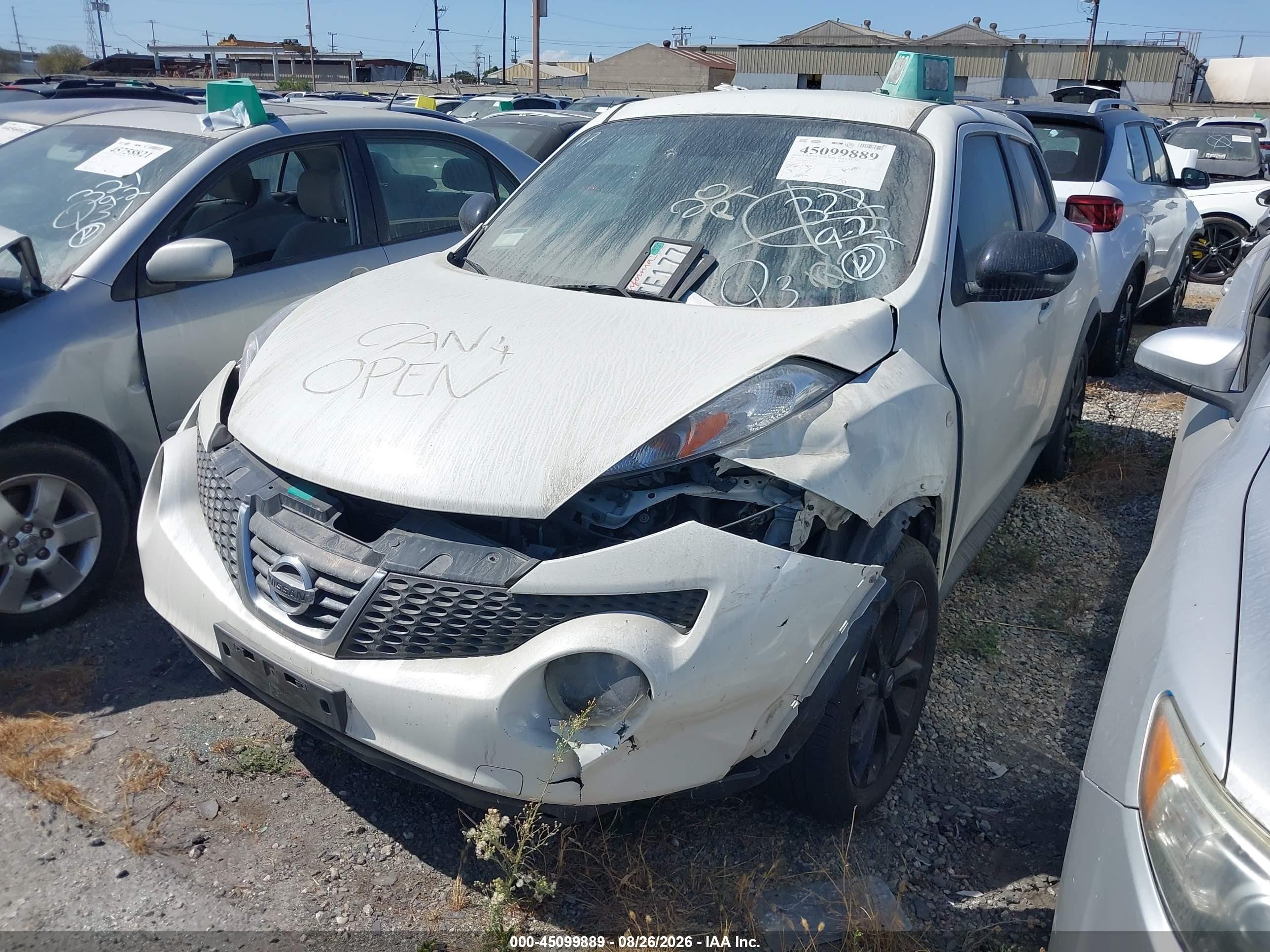 2014 Nissan Juke S White vin: JN8AF5MR3ET358597