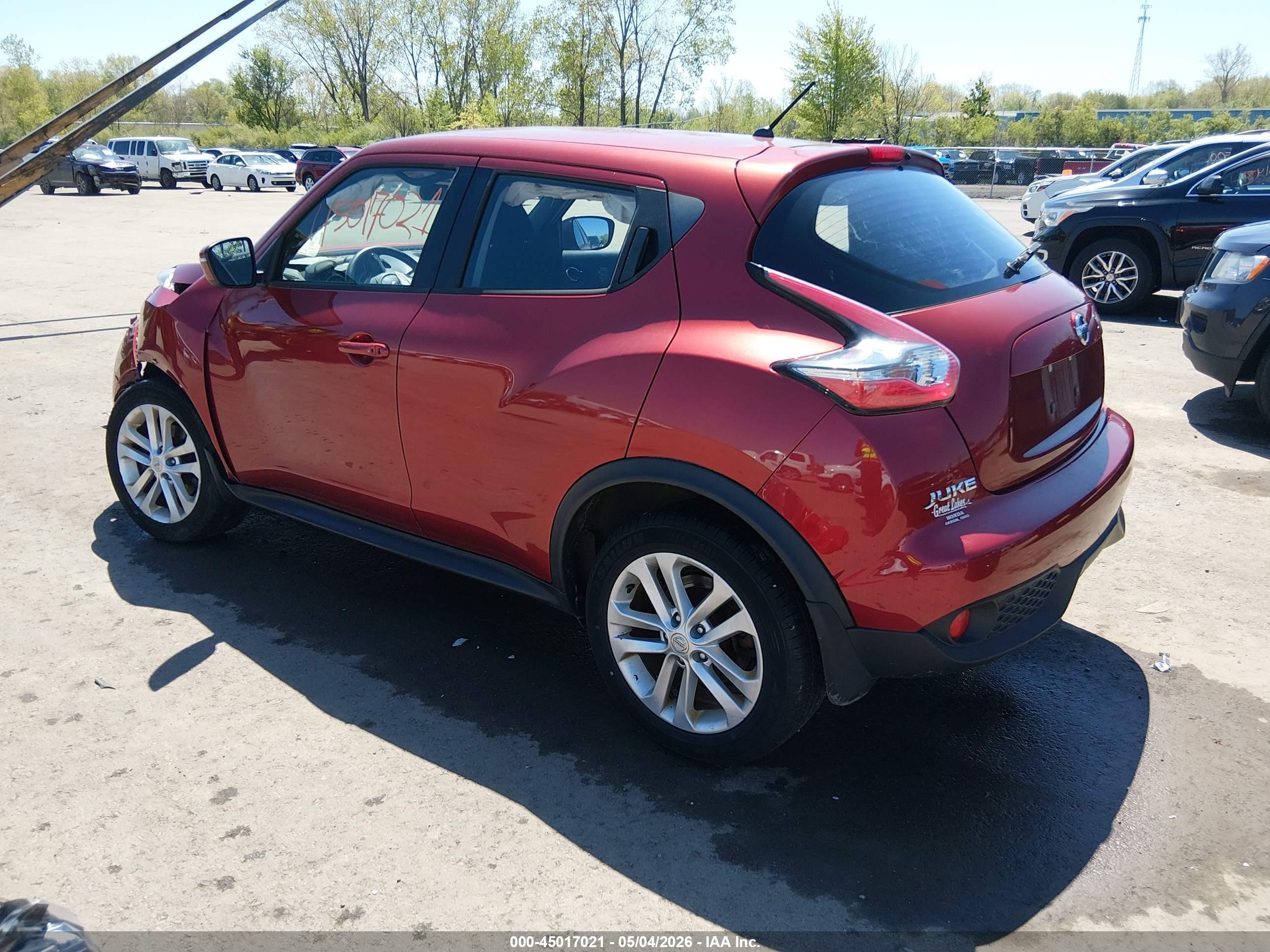 2015 Nissan Juke Nismo/s/sl/sv Red vin: JN8AF5MR3FT504773