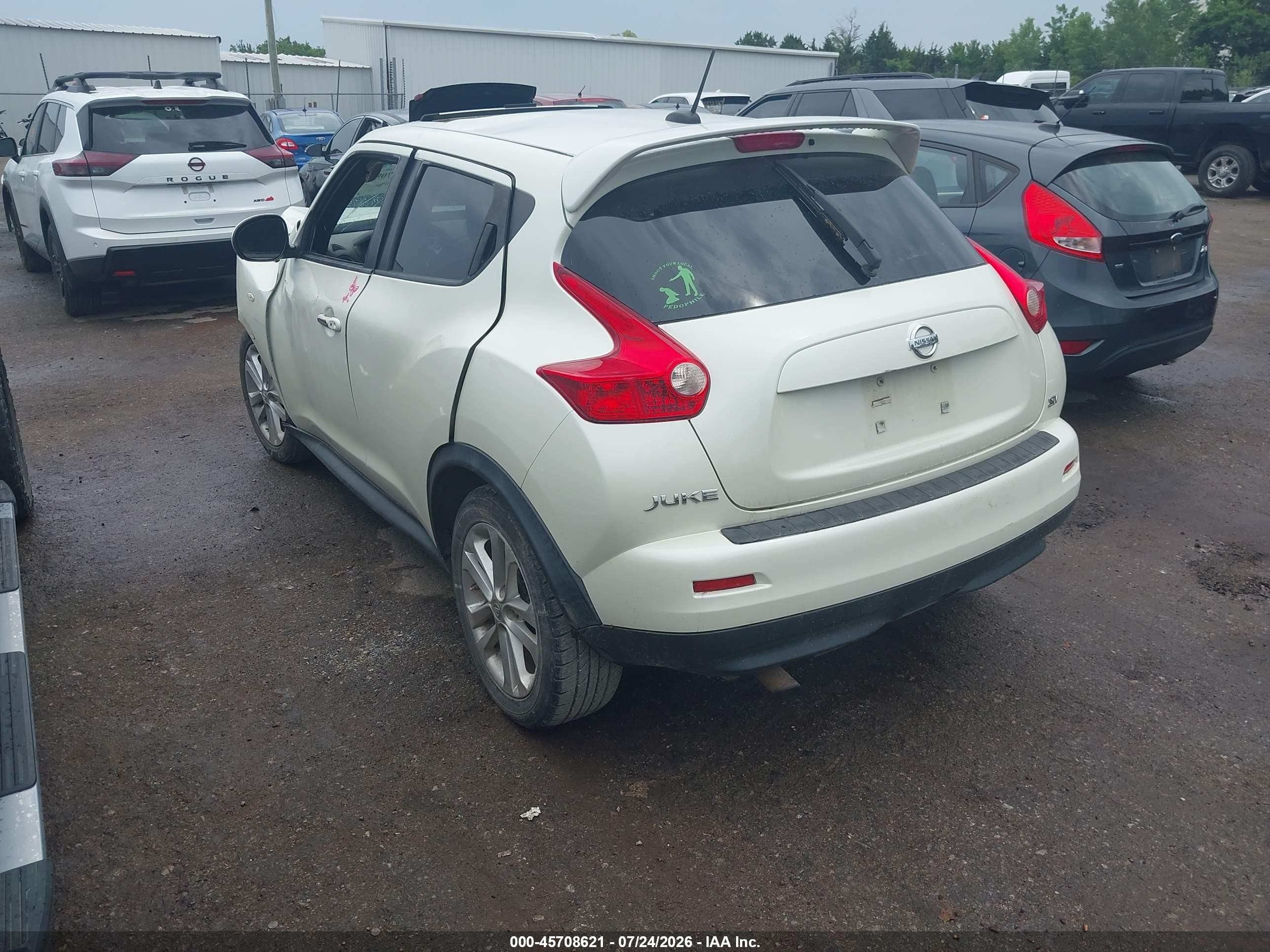 2011 Nissan Juke Sv White vin: JN8AF5MR4BT007502