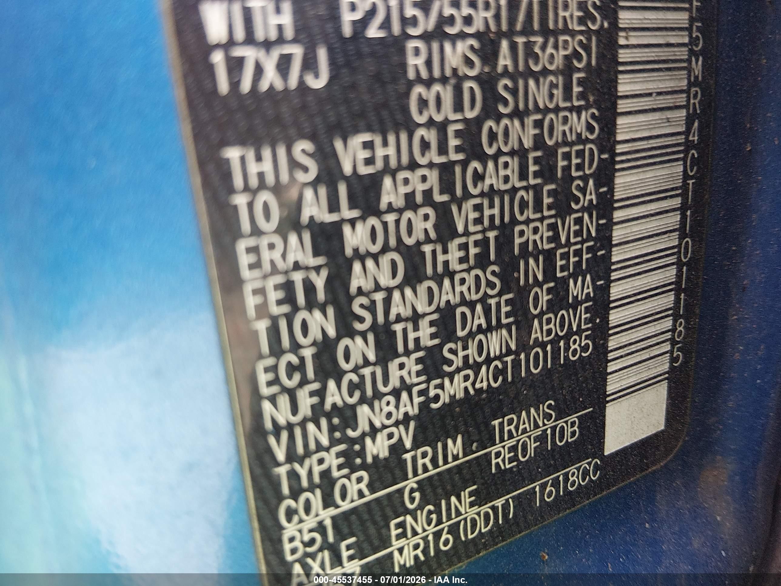 2012 Nissan Juke S Blue vin: JN8AF5MR4CT101185