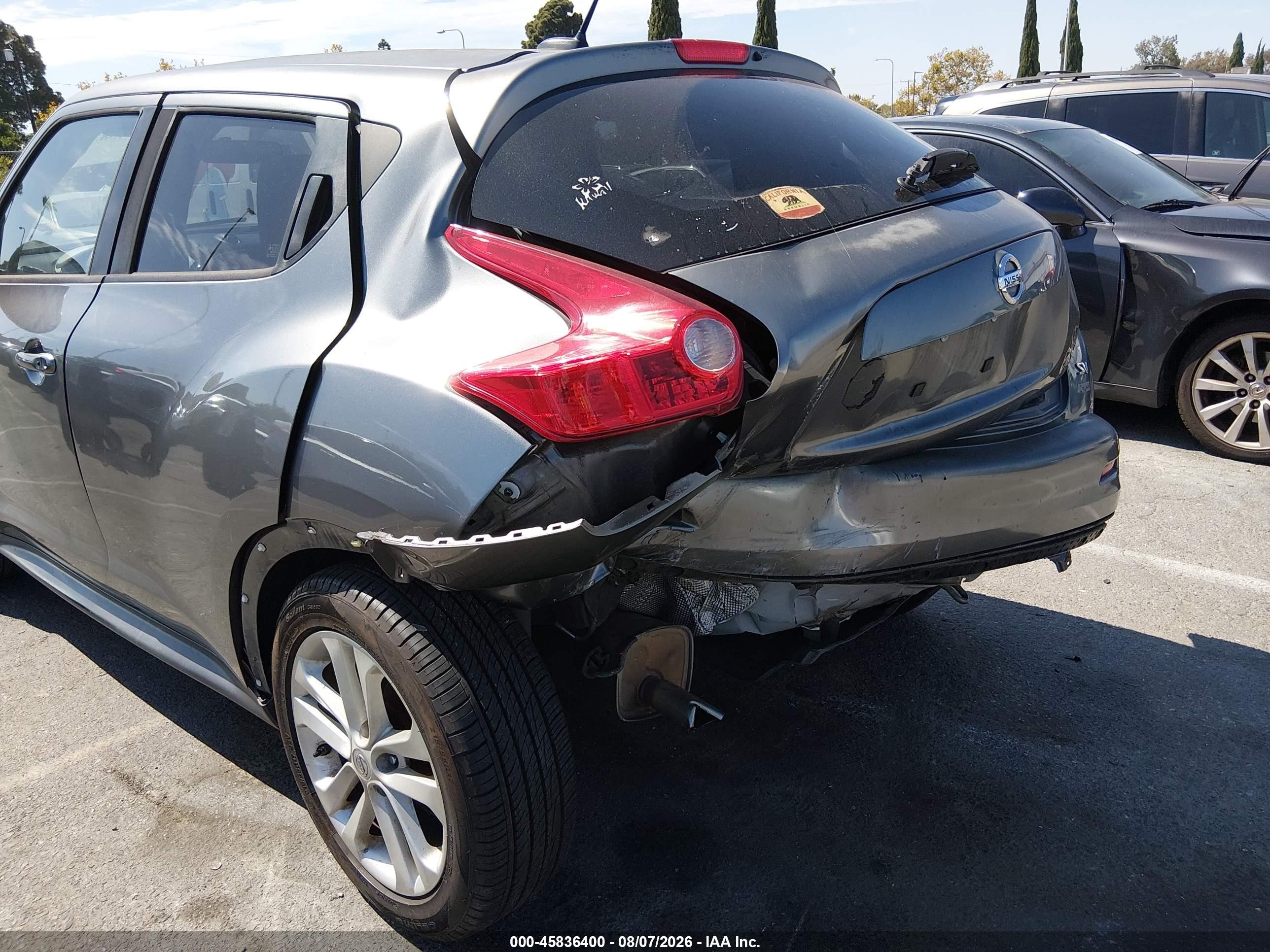 2014 Nissan Juke Sv Gray vin: JN8AF5MR4ET350153