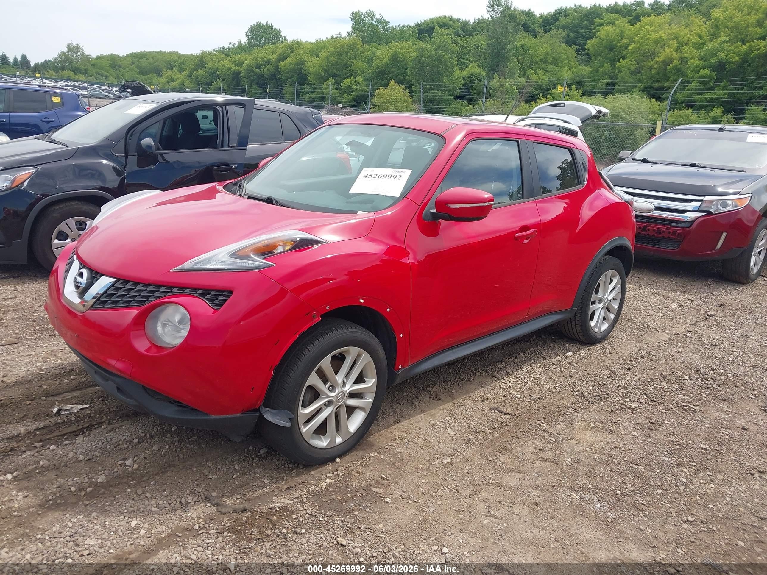 2015 Nissan Juke Sv Red vin: JN8AF5MR4FT507133
