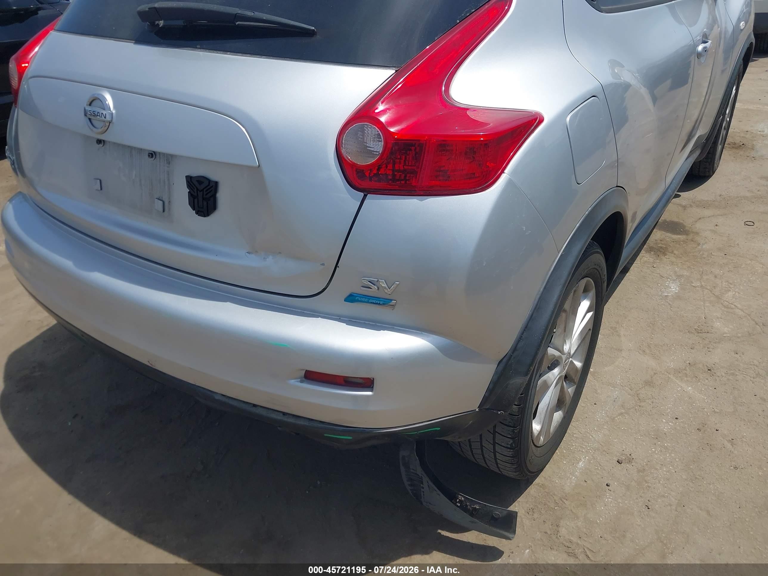2013 Nissan Juke Sv Silver vin: JN8AF5MR5DT201944