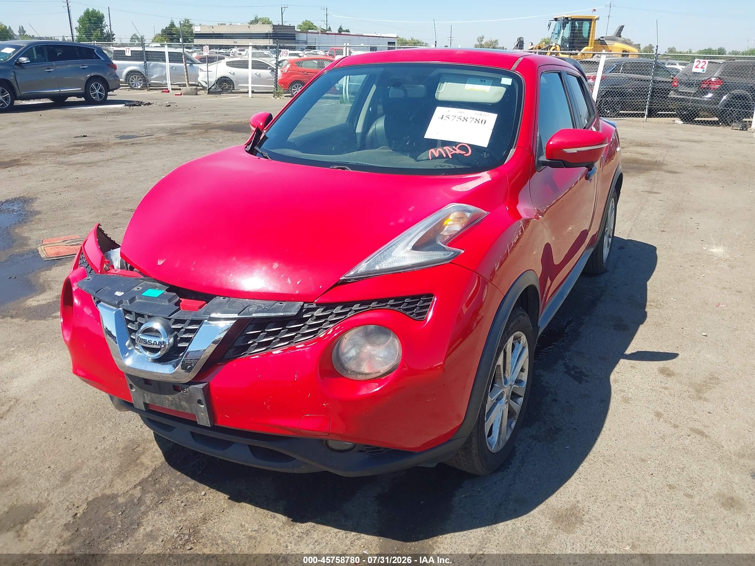 2015 Nissan Juke Sl Red vin: JN8AF5MR5FT503110