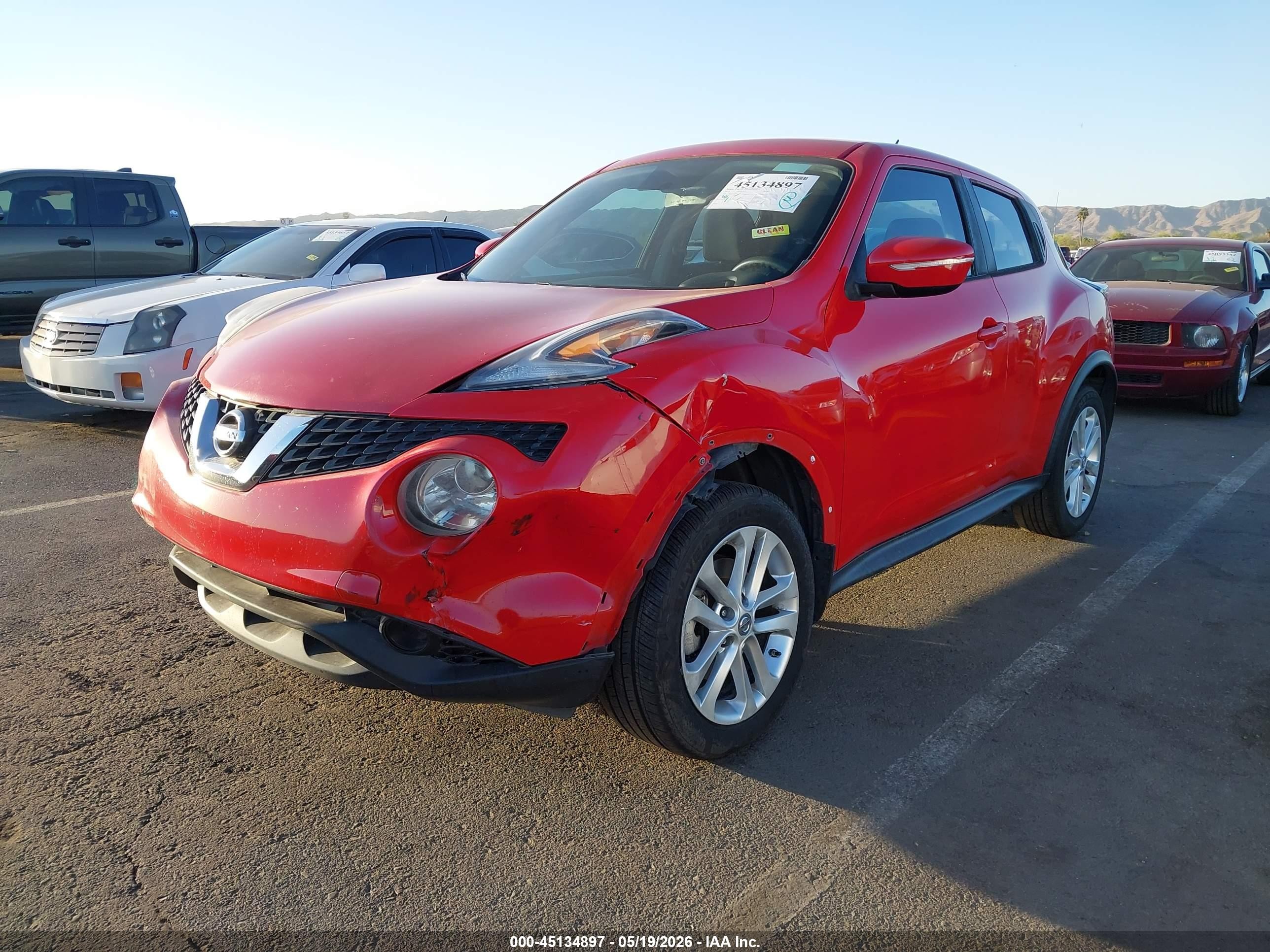 2015 Nissan Juke S Red vin: JN8AF5MR5FT509215
