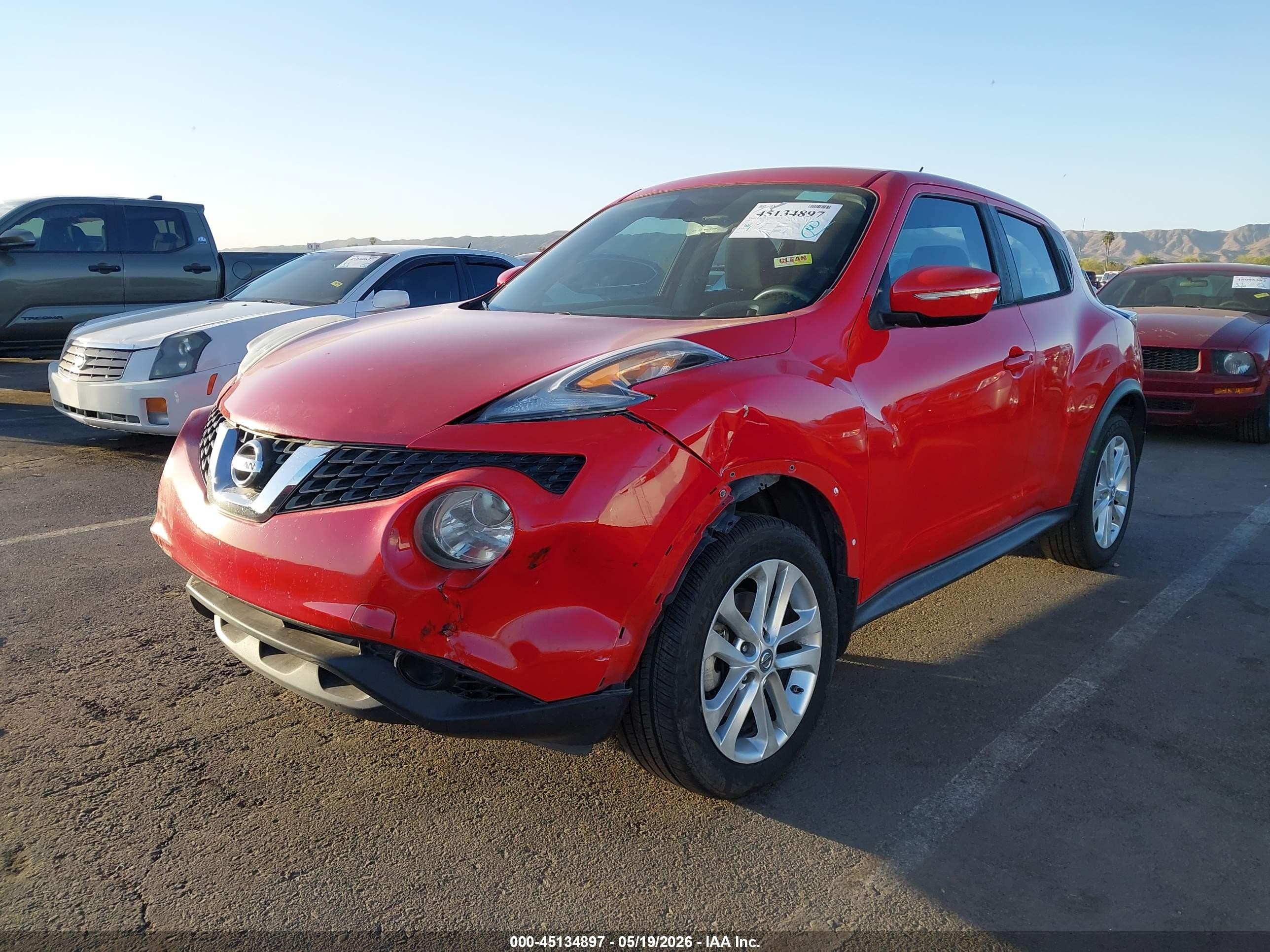 2015 Nissan Juke S Red vin: JN8AF5MR5FT509215