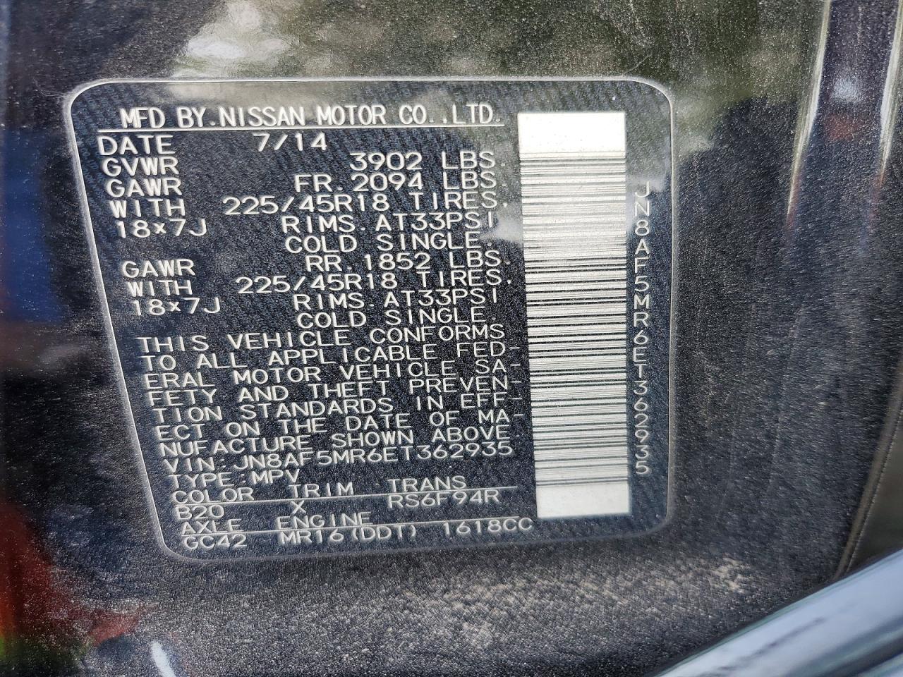 2014 Nissan Juke Nismo Black vin: JN8AF5MR6ET362935