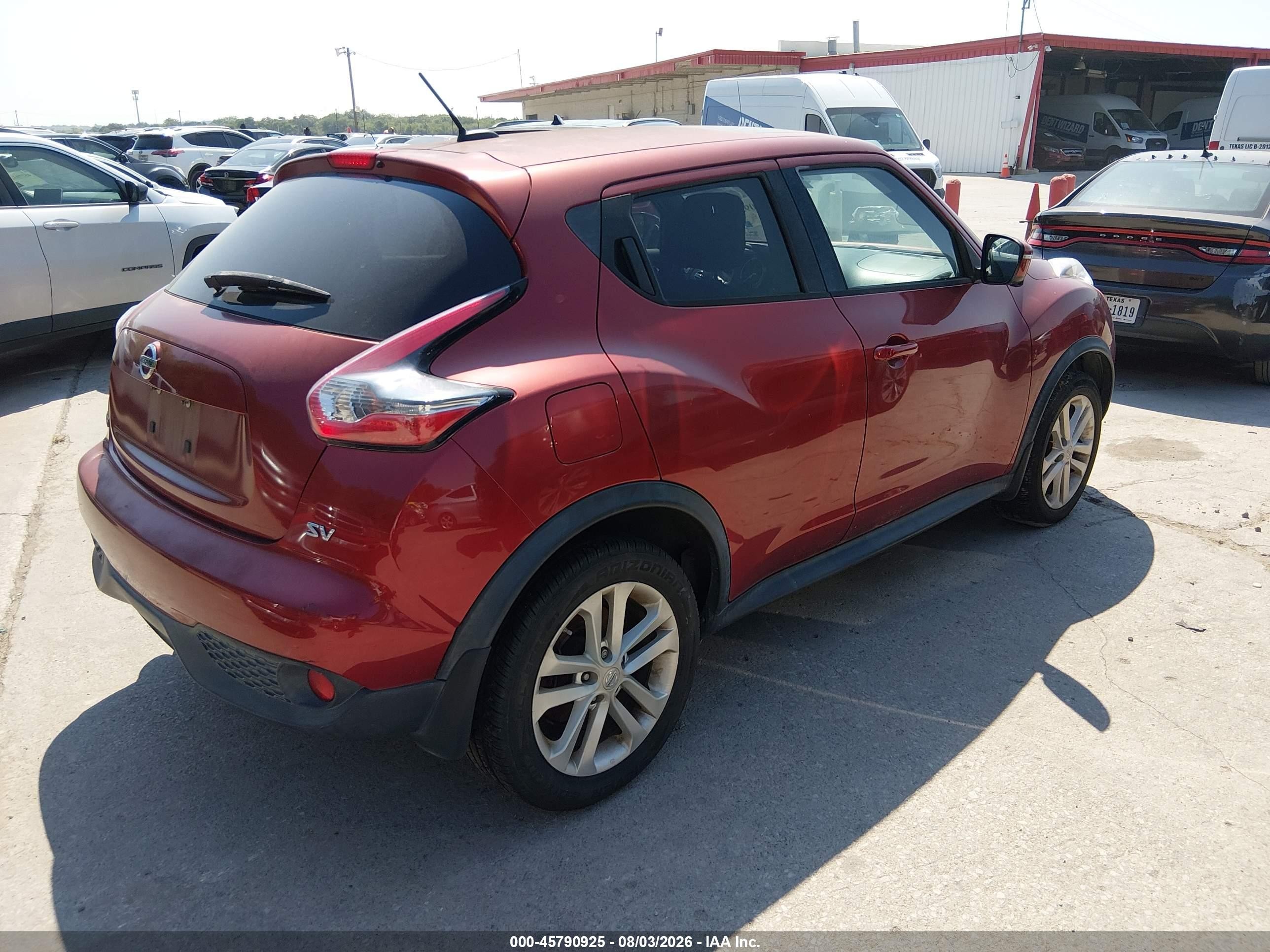 2015 Nissan Juke Sv Red vin: JN8AF5MR6FT503066