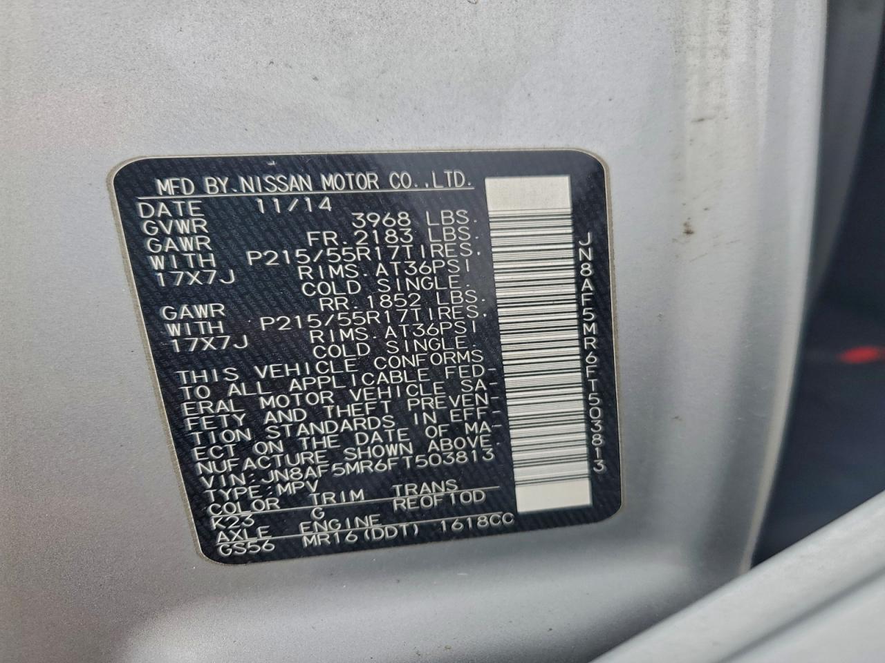2015 Nissan Juke S Silver vin: JN8AF5MR6FT503813
