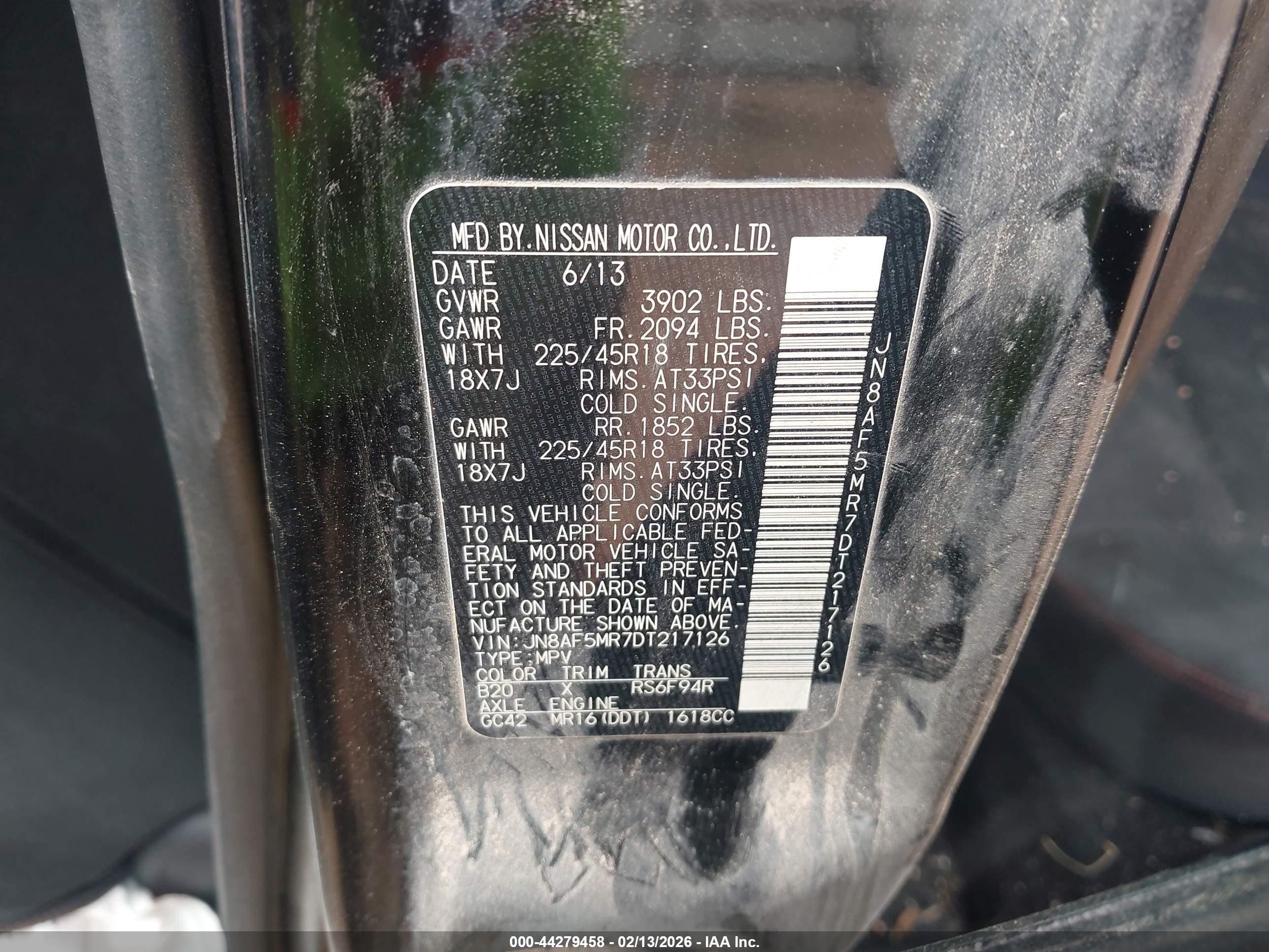 2013 Nissan Juke Nismo Black vin: JN8AF5MR7DT217126