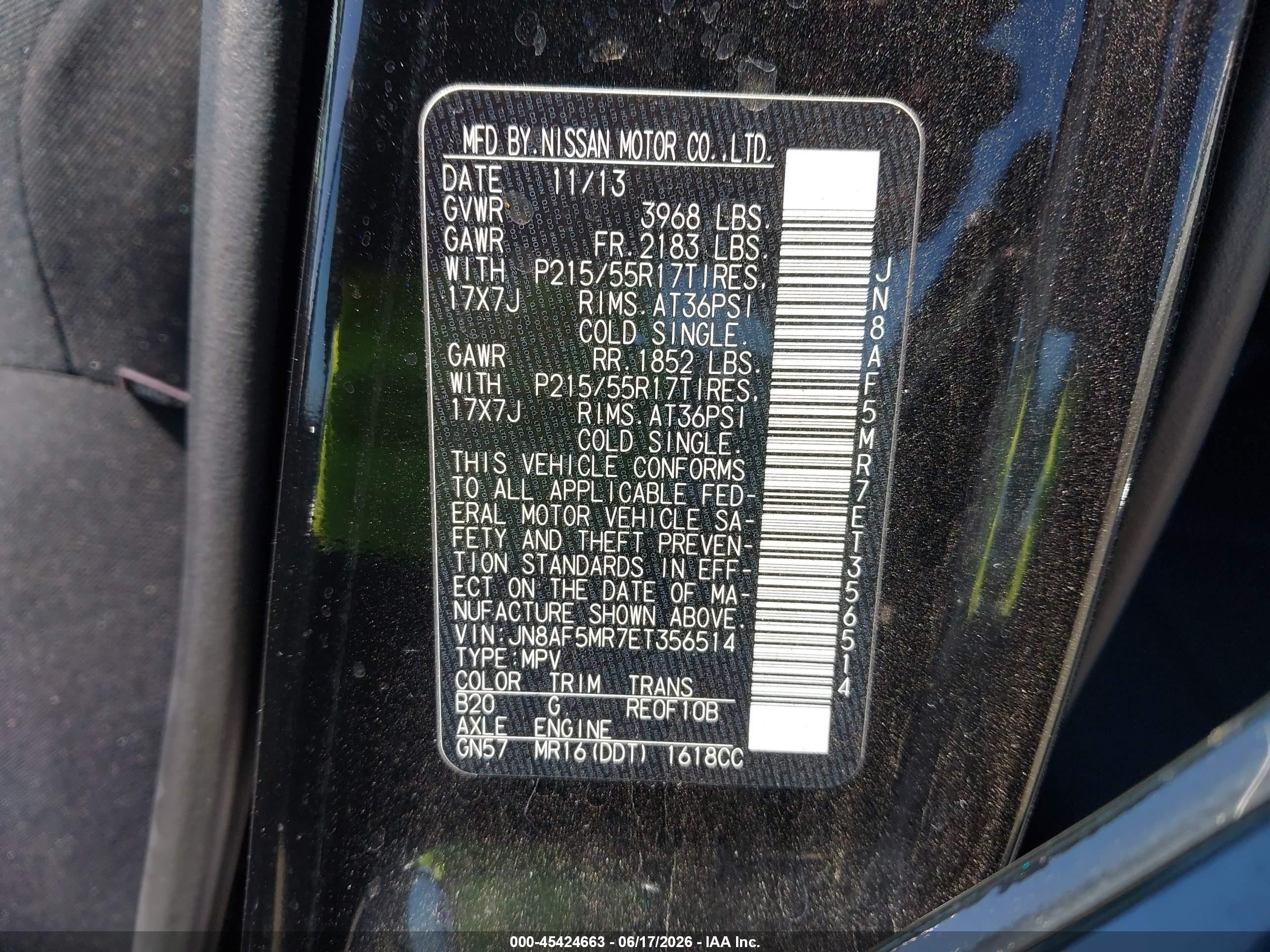 2014 Nissan Juke S Black vin: JN8AF5MR7ET356514