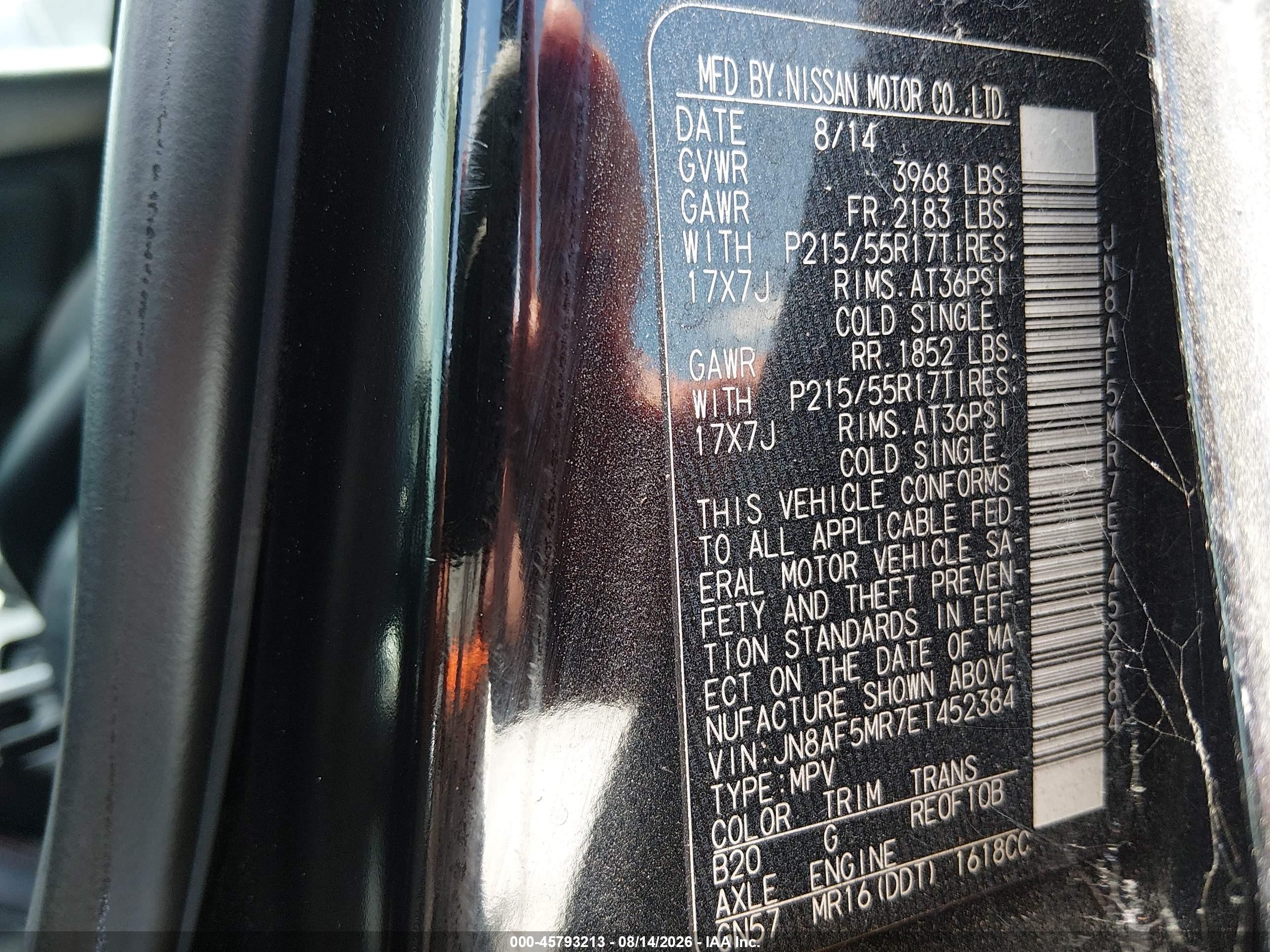 2014 Nissan Juke Sl Black vin: JN8AF5MR7ET452384