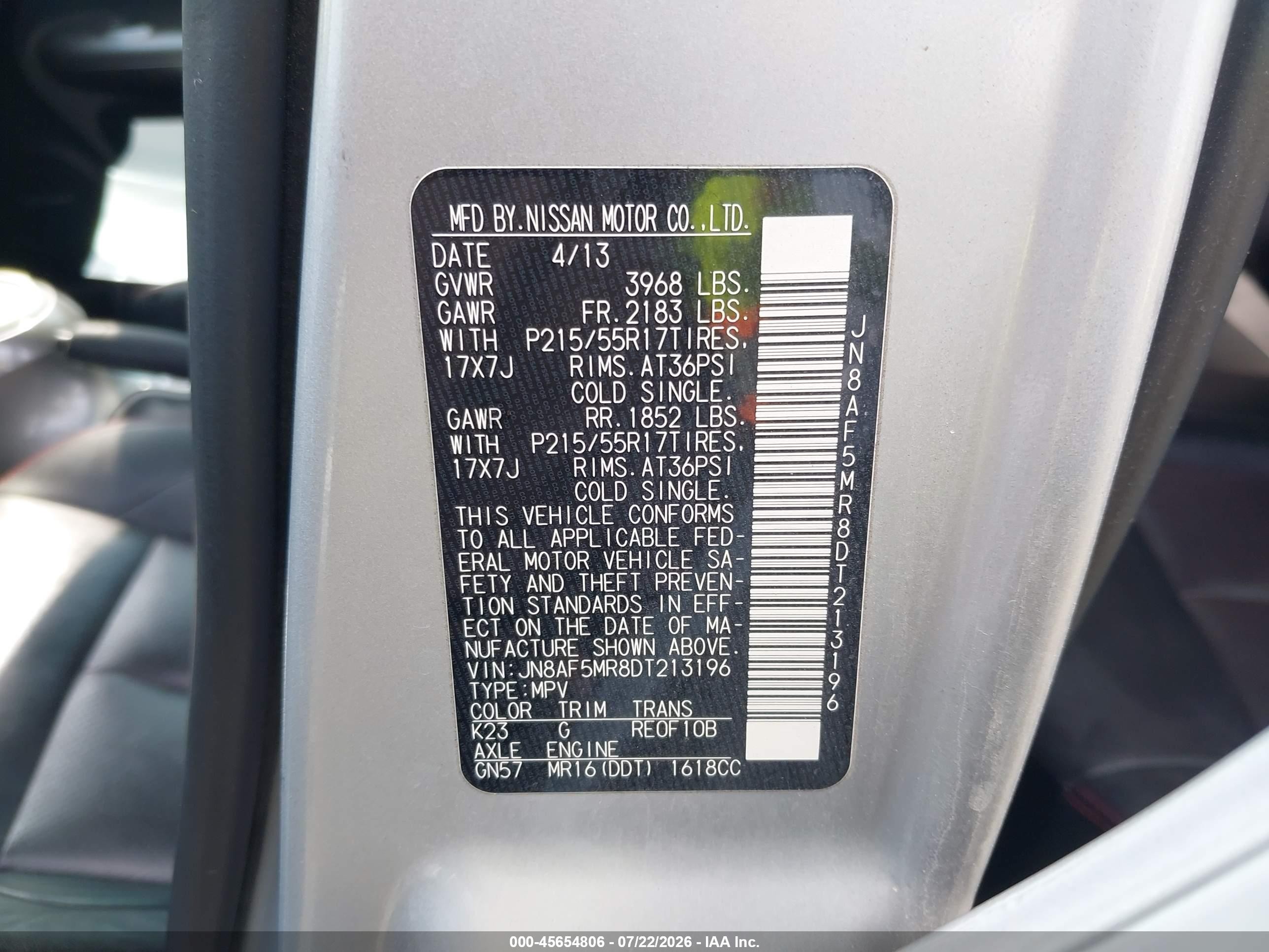 2013 Nissan Juke Sl Silver vin: JN8AF5MR8DT213196