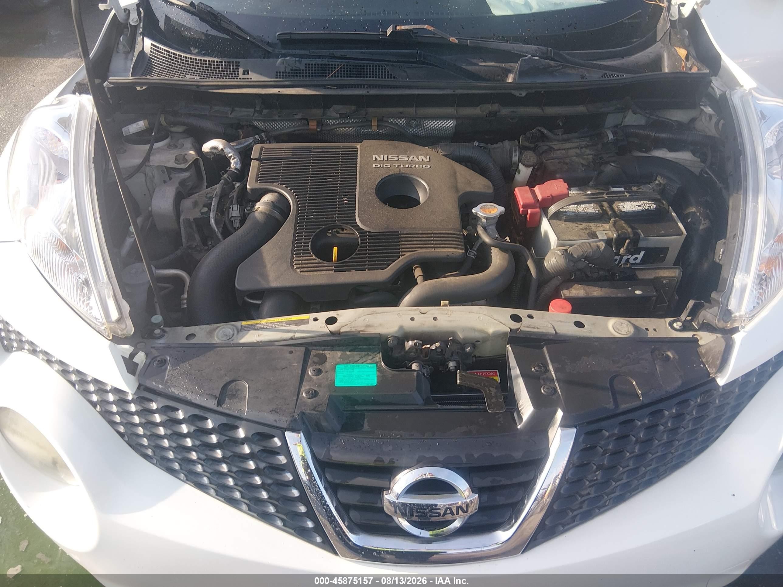 2014 Nissan Juke S White vin: JN8AF5MR8ET350883