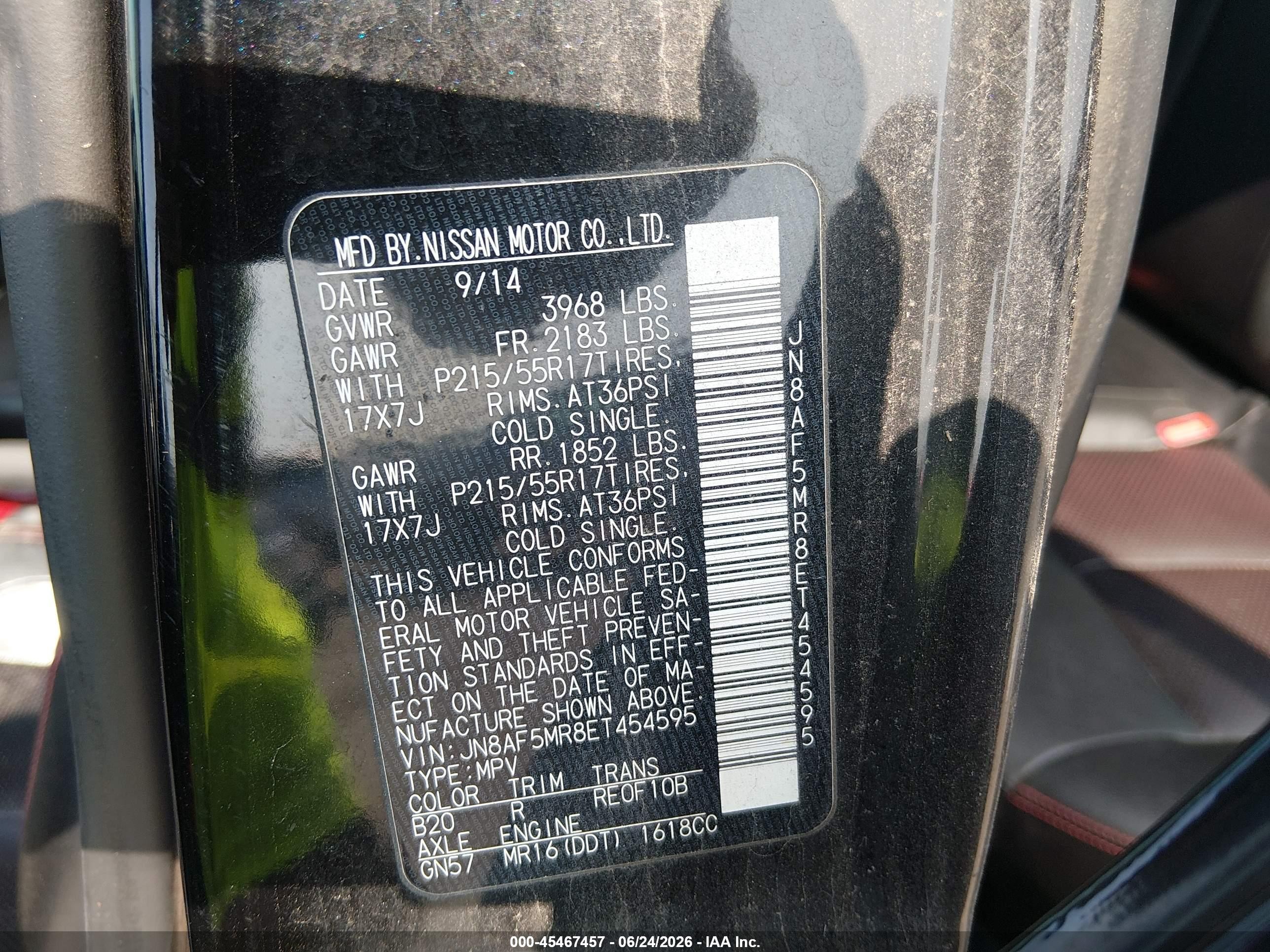 2014 Nissan Juke Sl Black vin: JN8AF5MR8ET454595
