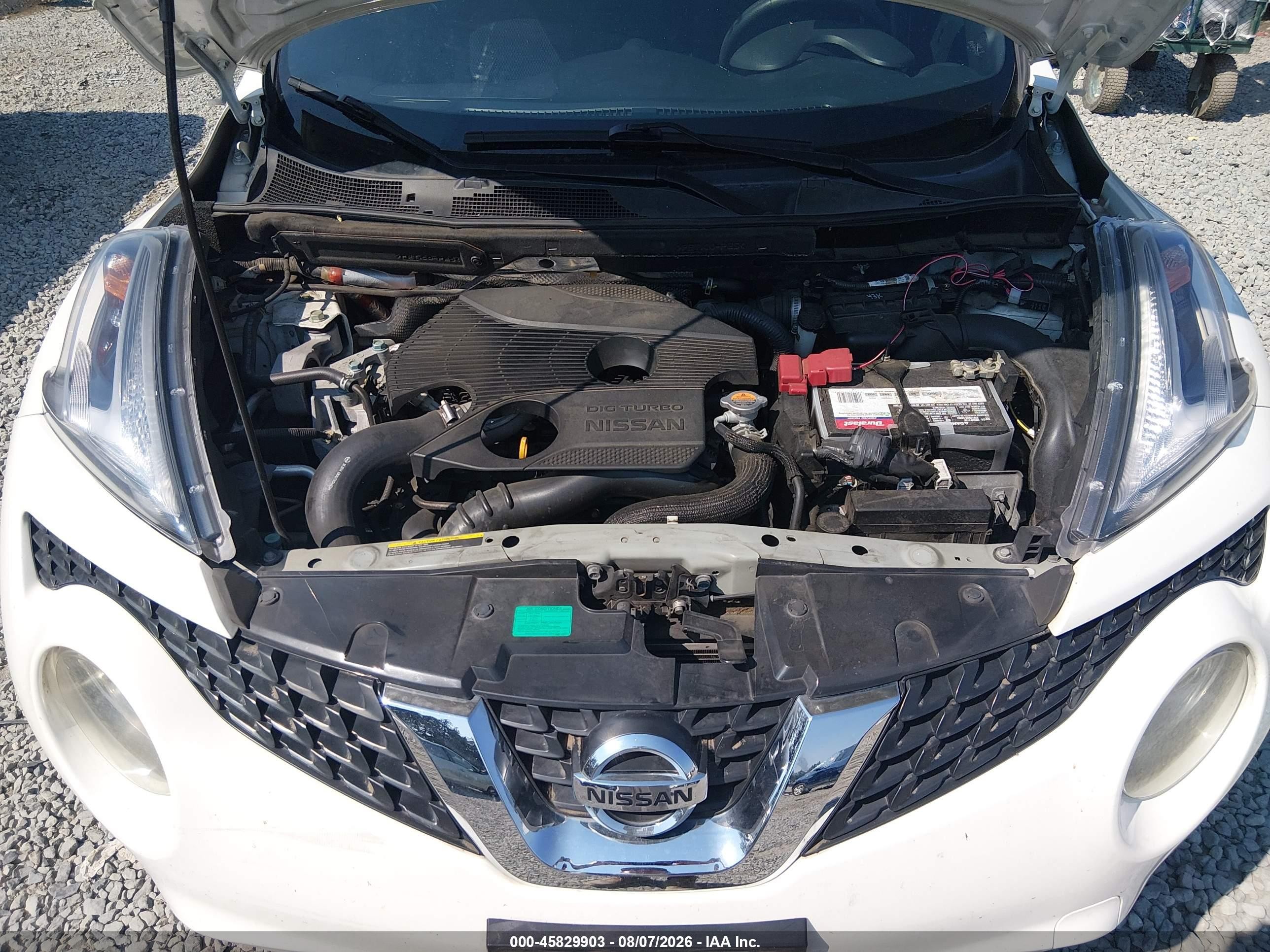 2015 Nissan Juke S White vin: JN8AF5MR8FT503103