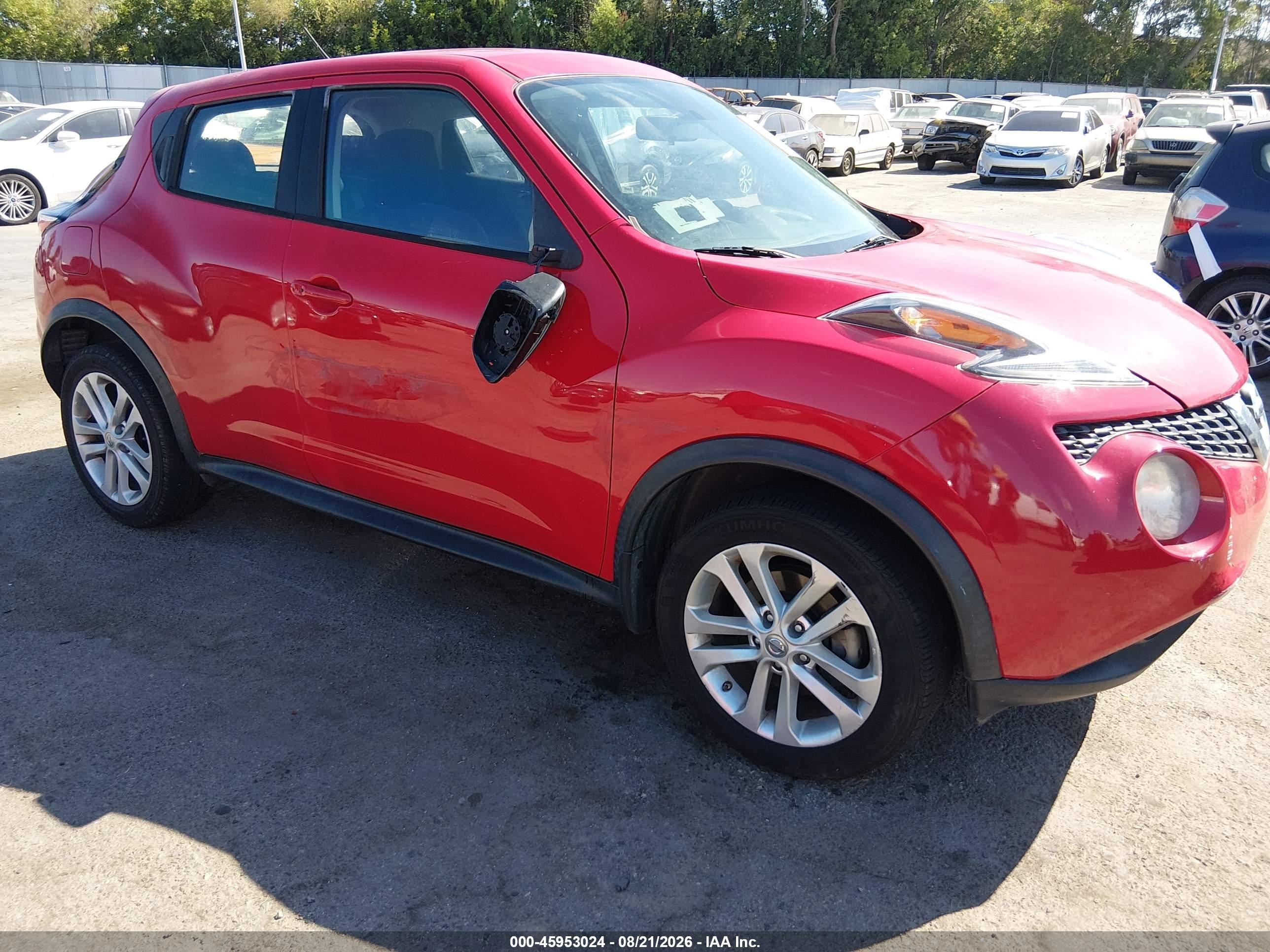 2015 Nissan Juke S Red vin: JN8AF5MR8FT503148