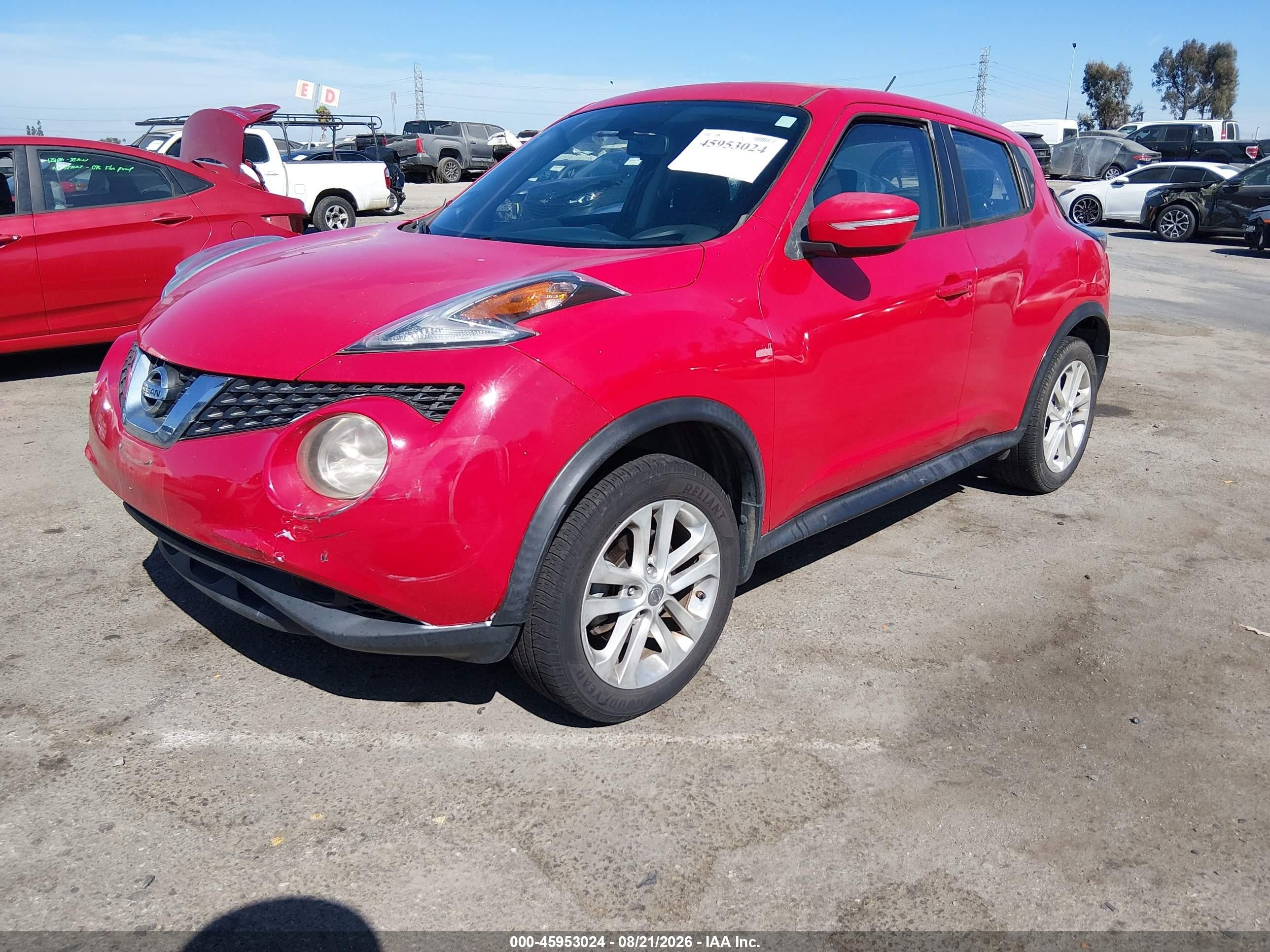 2015 Nissan Juke S Red vin: JN8AF5MR8FT503148
