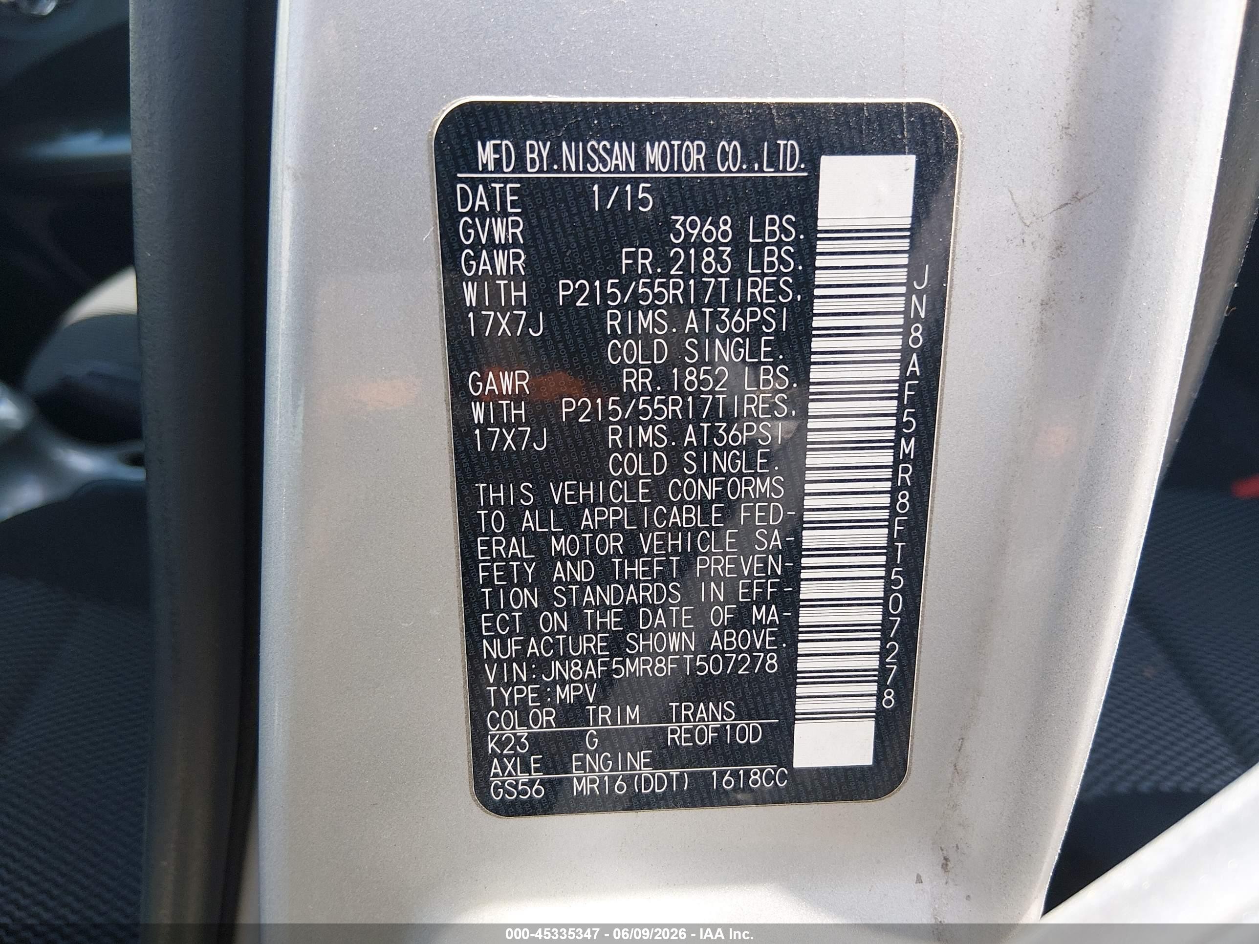 2015 Nissan Juke S Silver vin: JN8AF5MR8FT507278