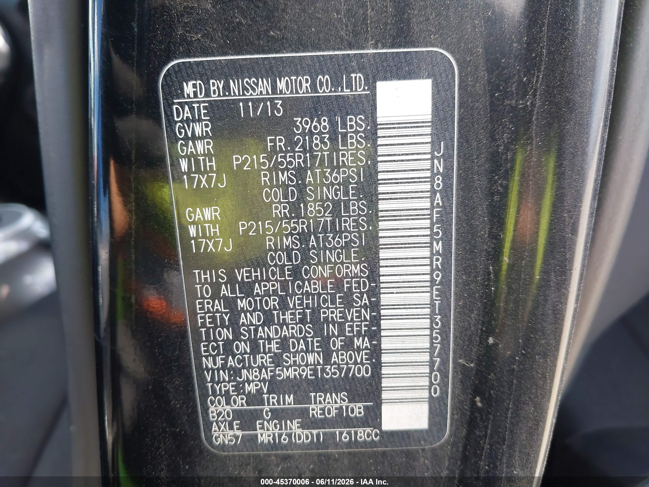2014 Nissan Juke S Black vin: JN8AF5MR9ET357700