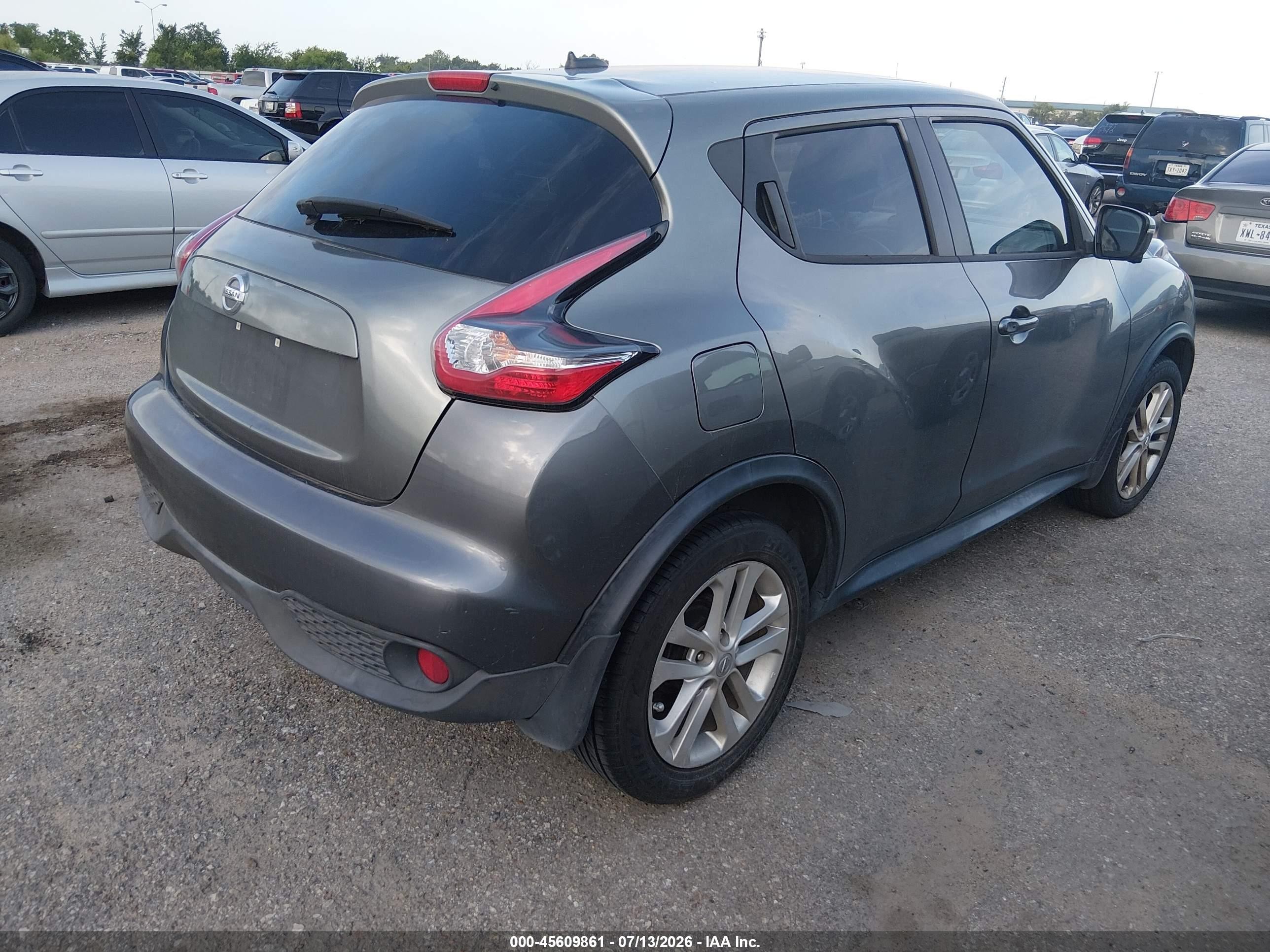 2015 Nissan Juke Sv Gray vin: JN8AF5MR9FT506527