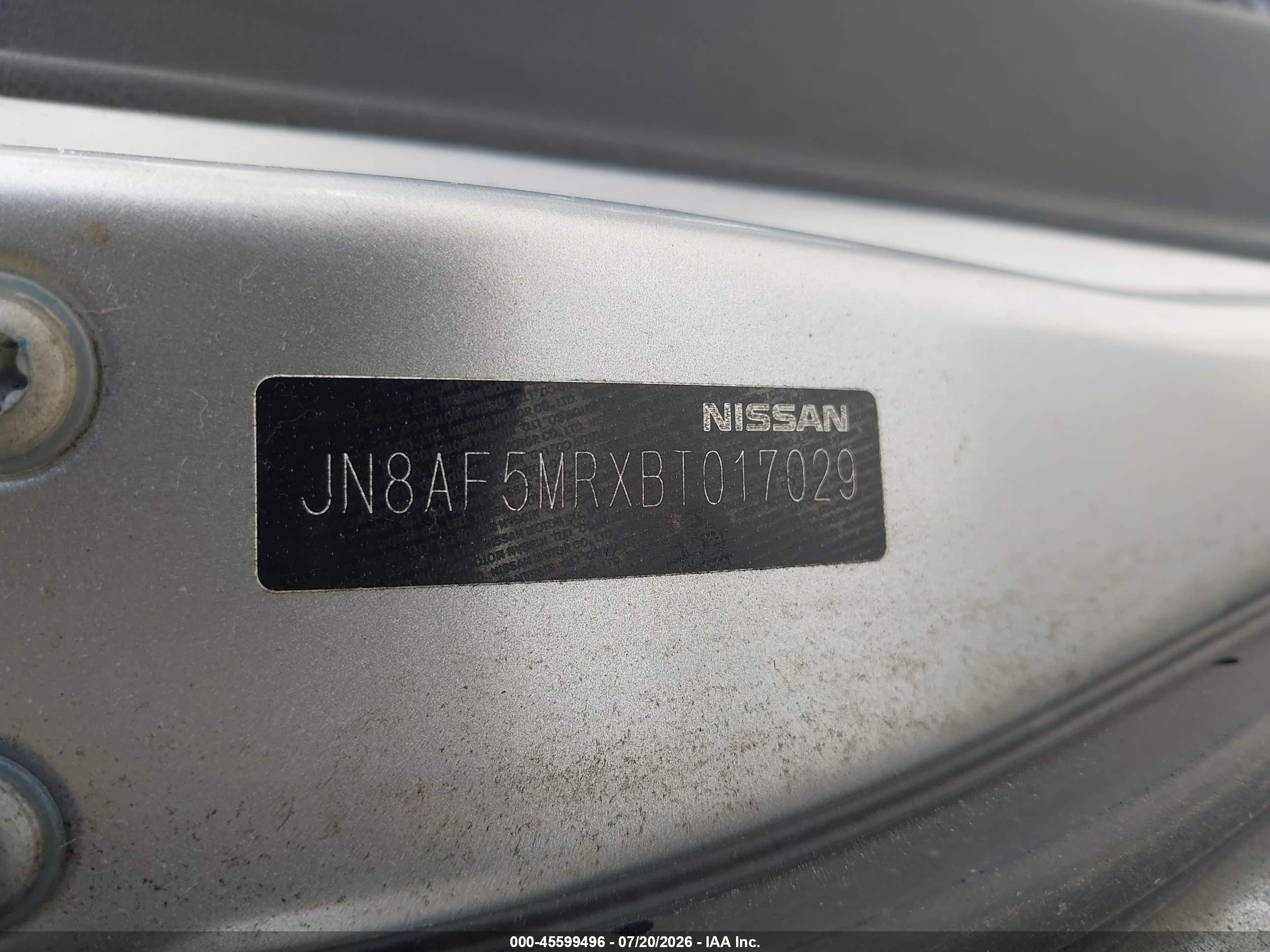 2011 Nissan Juke Sv Gray vin: JN8AF5MRXBT017029