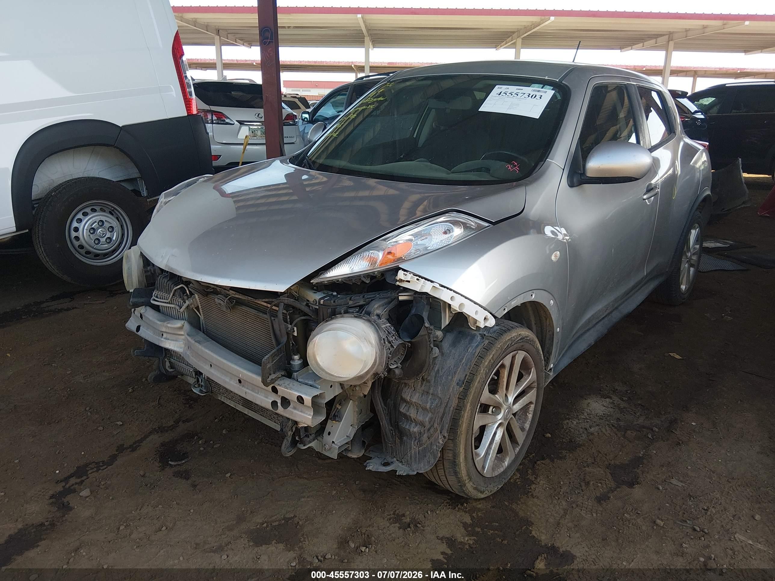 2012 Nissan Juke Sv Silver vin: JN8AF5MRXCT117102