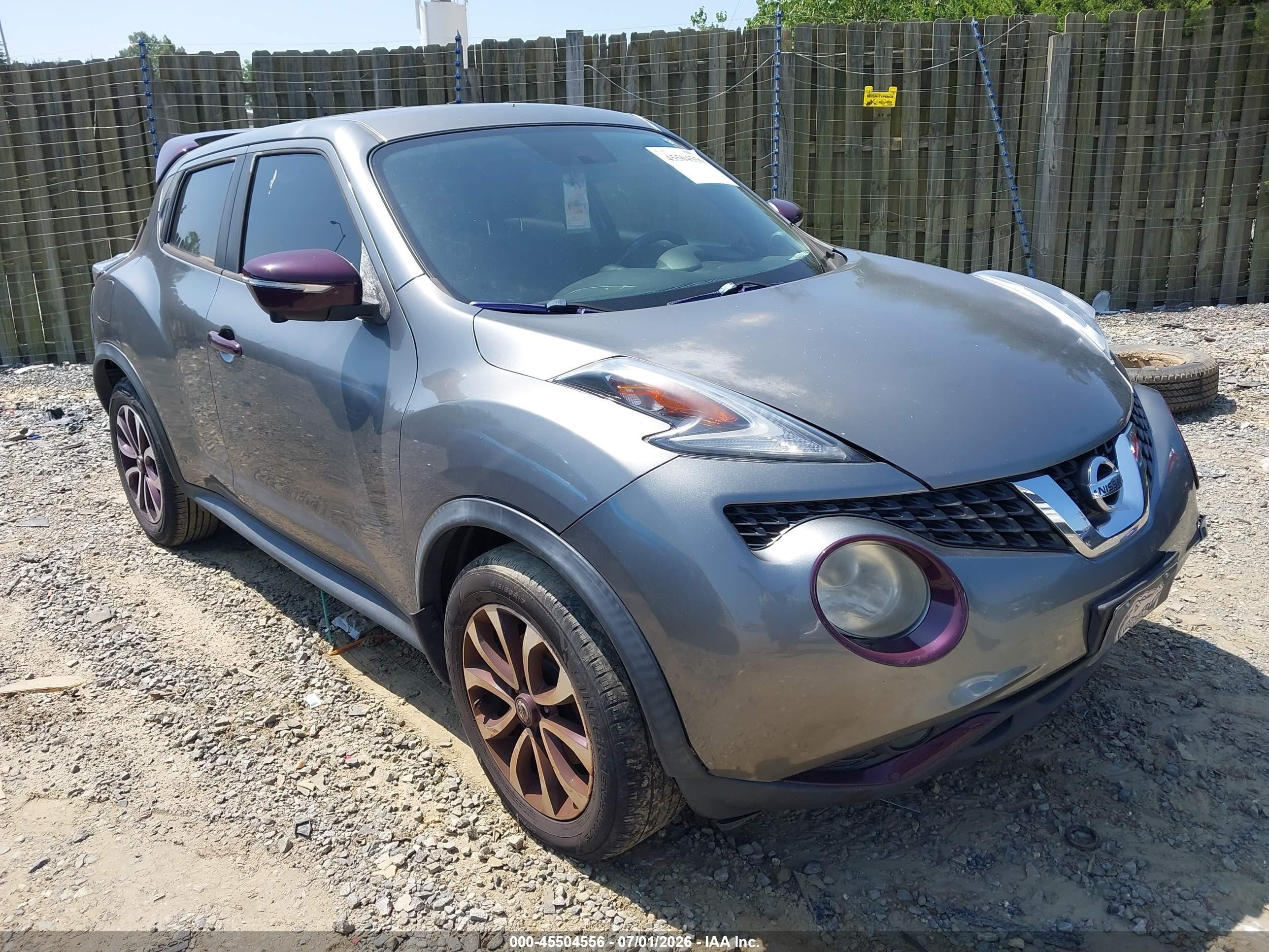 2015 Nissan Juke Sl Серый vin: JN8AF5MRXFT501580