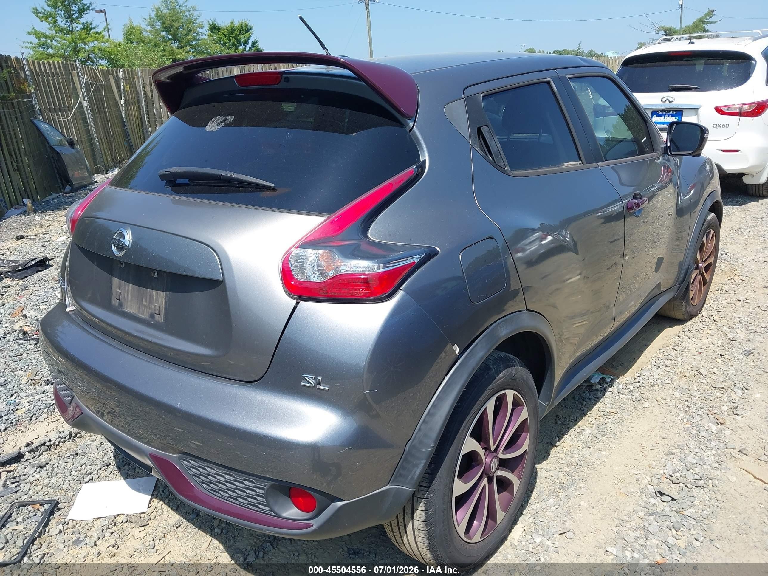 2015 Nissan Juke Sl Серый vin: JN8AF5MRXFT501580