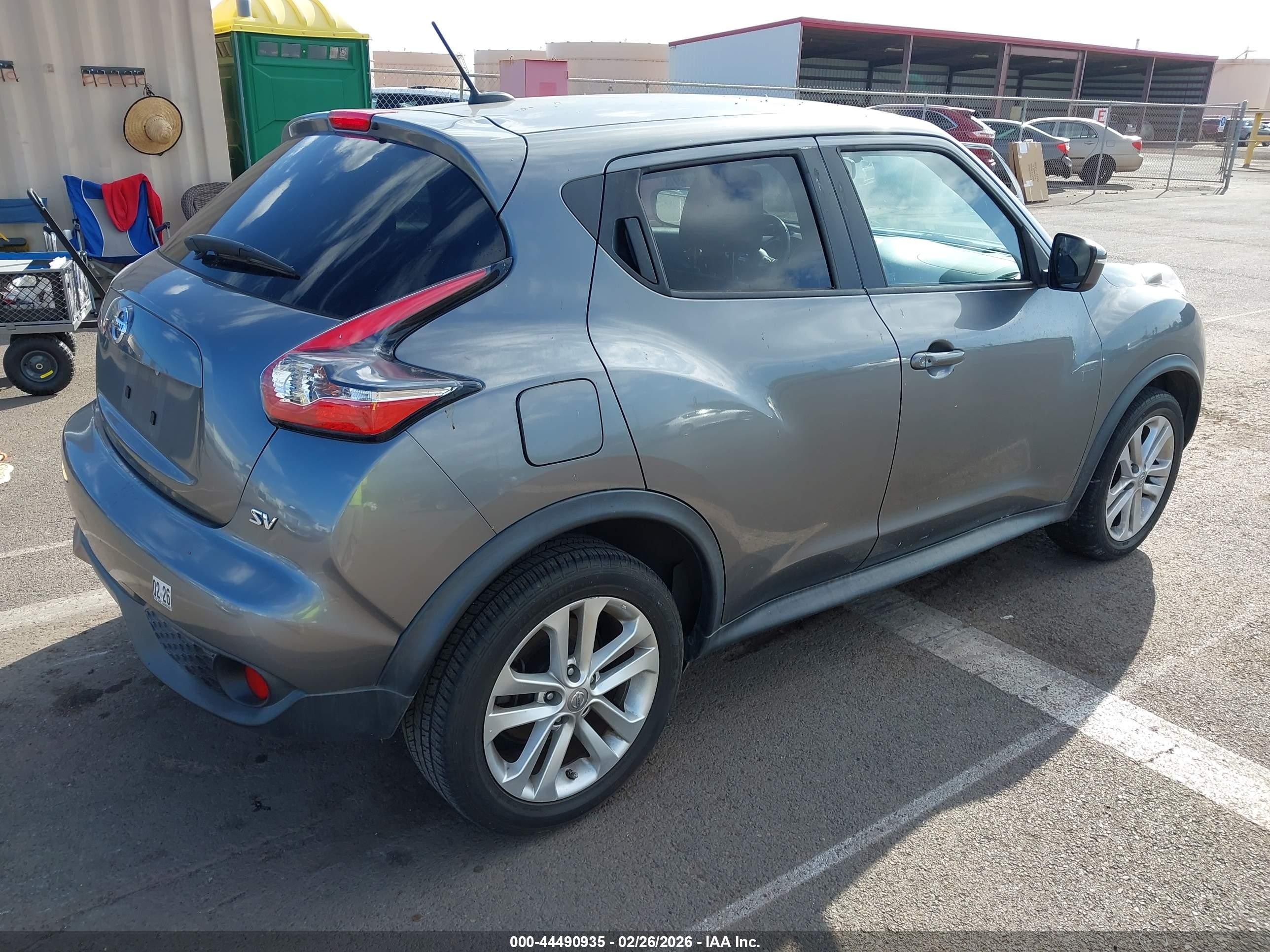 2015 Nissan Juke Sv Gray vin: JN8AF5MRXFT504866