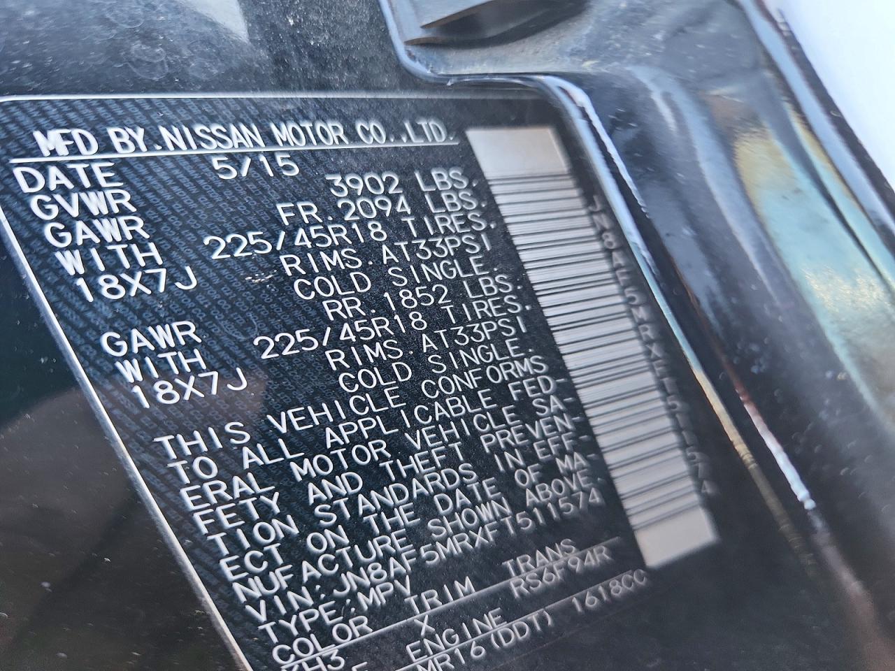 2015 Nissan Juke Nismo Black vin: JN8AF5MRXFT511574