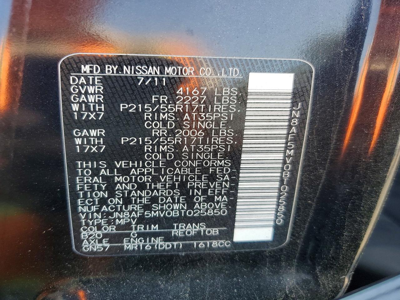 2011 Nissan Juke S Black vin: JN8AF5MV0BT025850