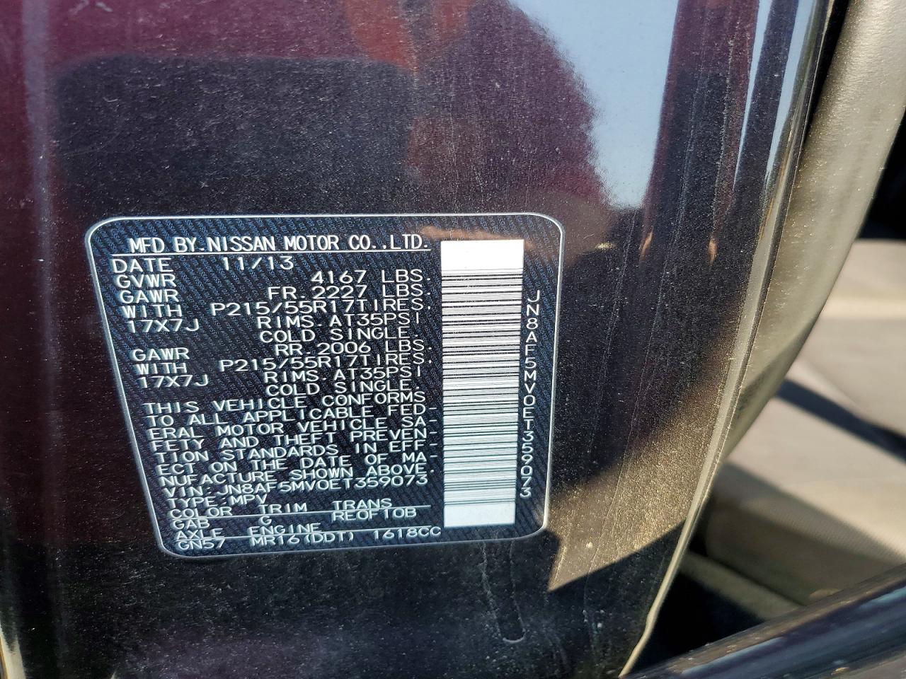 2014 Nissan Juke Sv Black vin: JN8AF5MV0ET359073