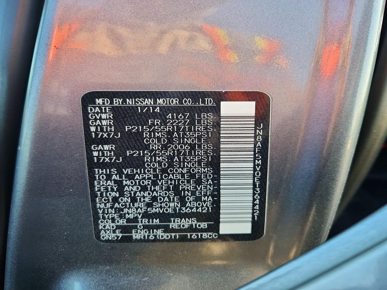 2014 Nissan Juke Sv Gray vin: JN8AF5MV0ET364421