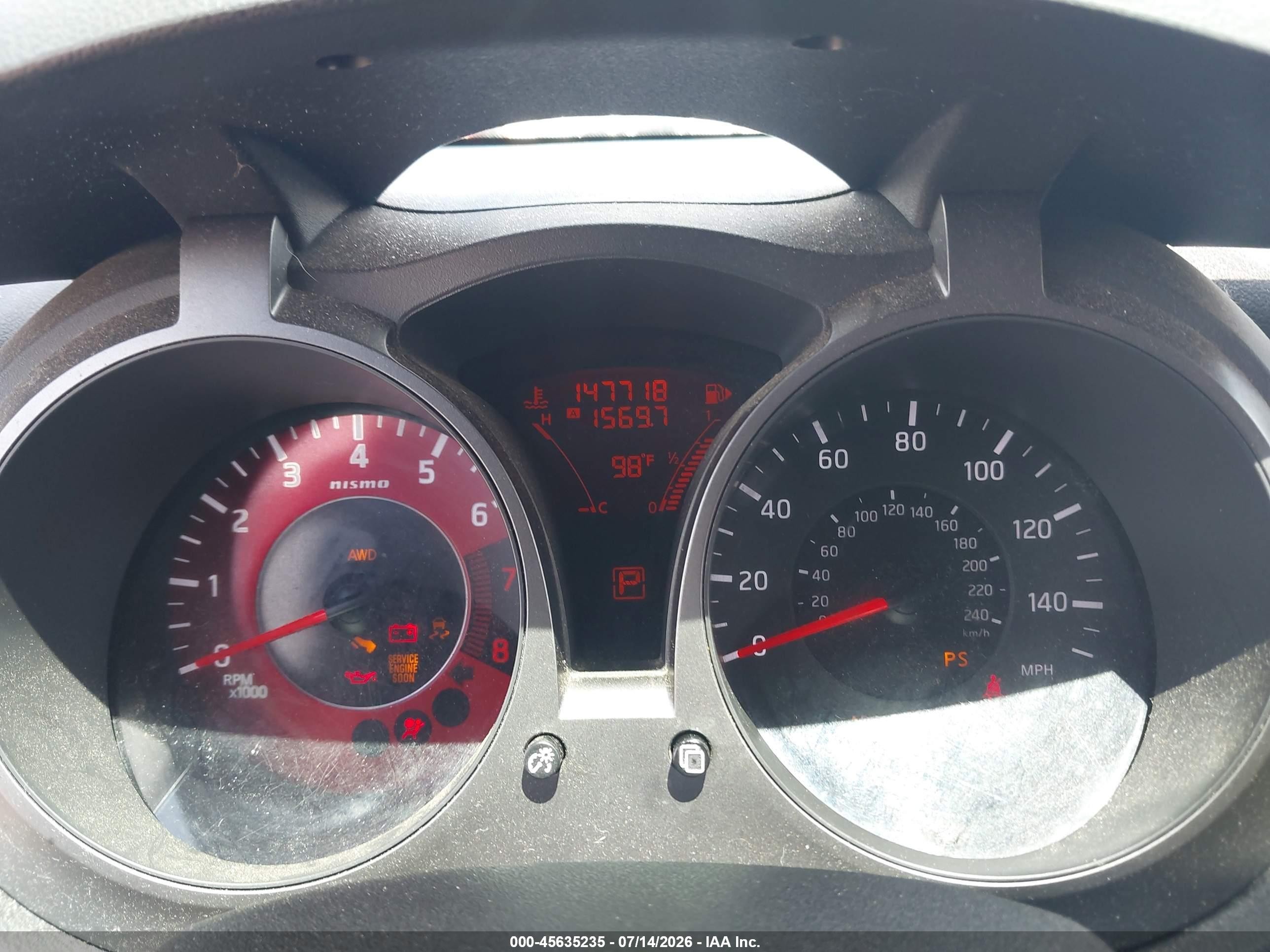 2015 Nissan Juke Nismo Black vin: JN8AF5MV0FT562191