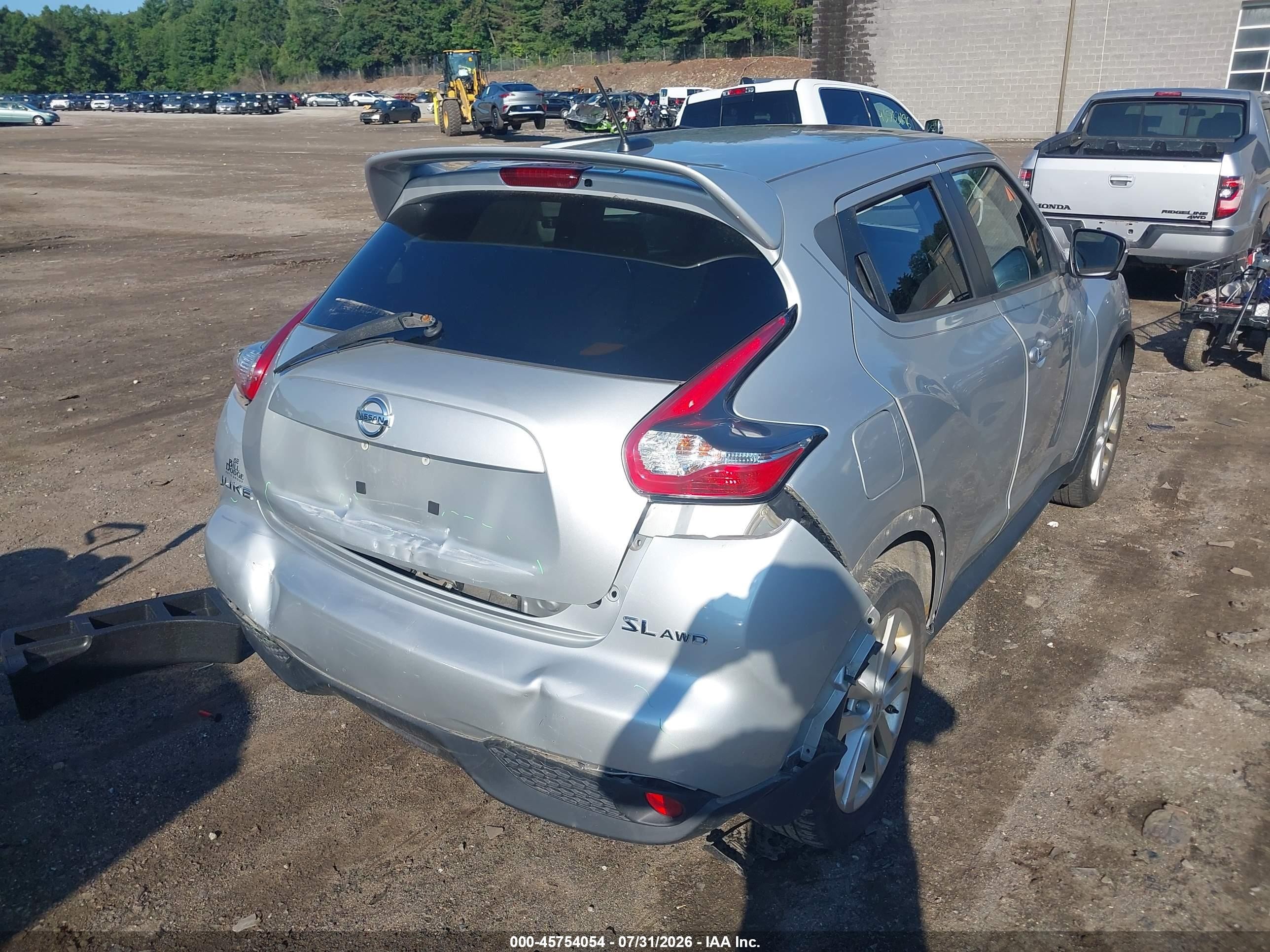 2015 Nissan Juke Sl Gray vin: JN8AF5MV1FT555797