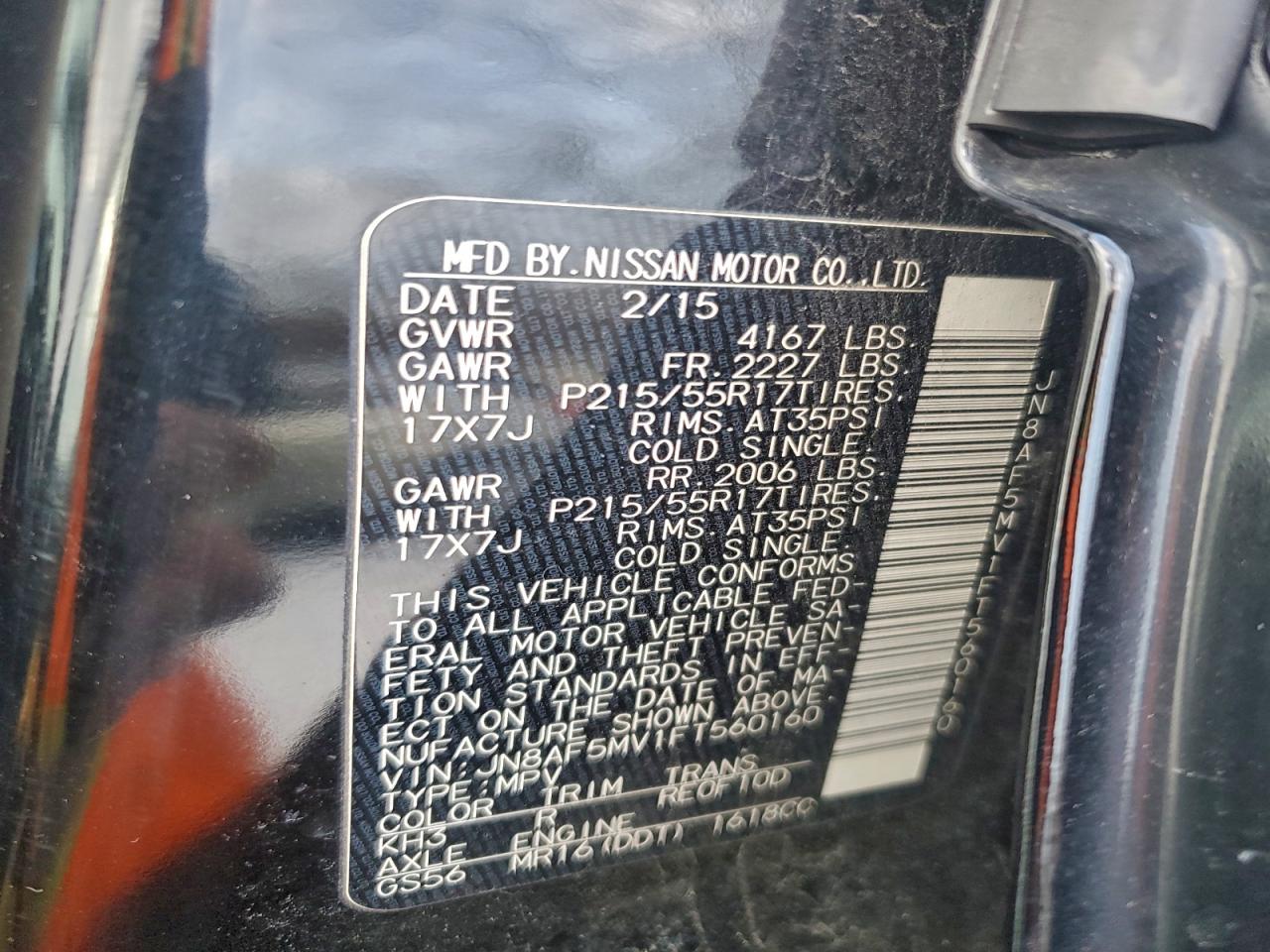 2015 Nissan Juke S Black vin: JN8AF5MV1FT560160