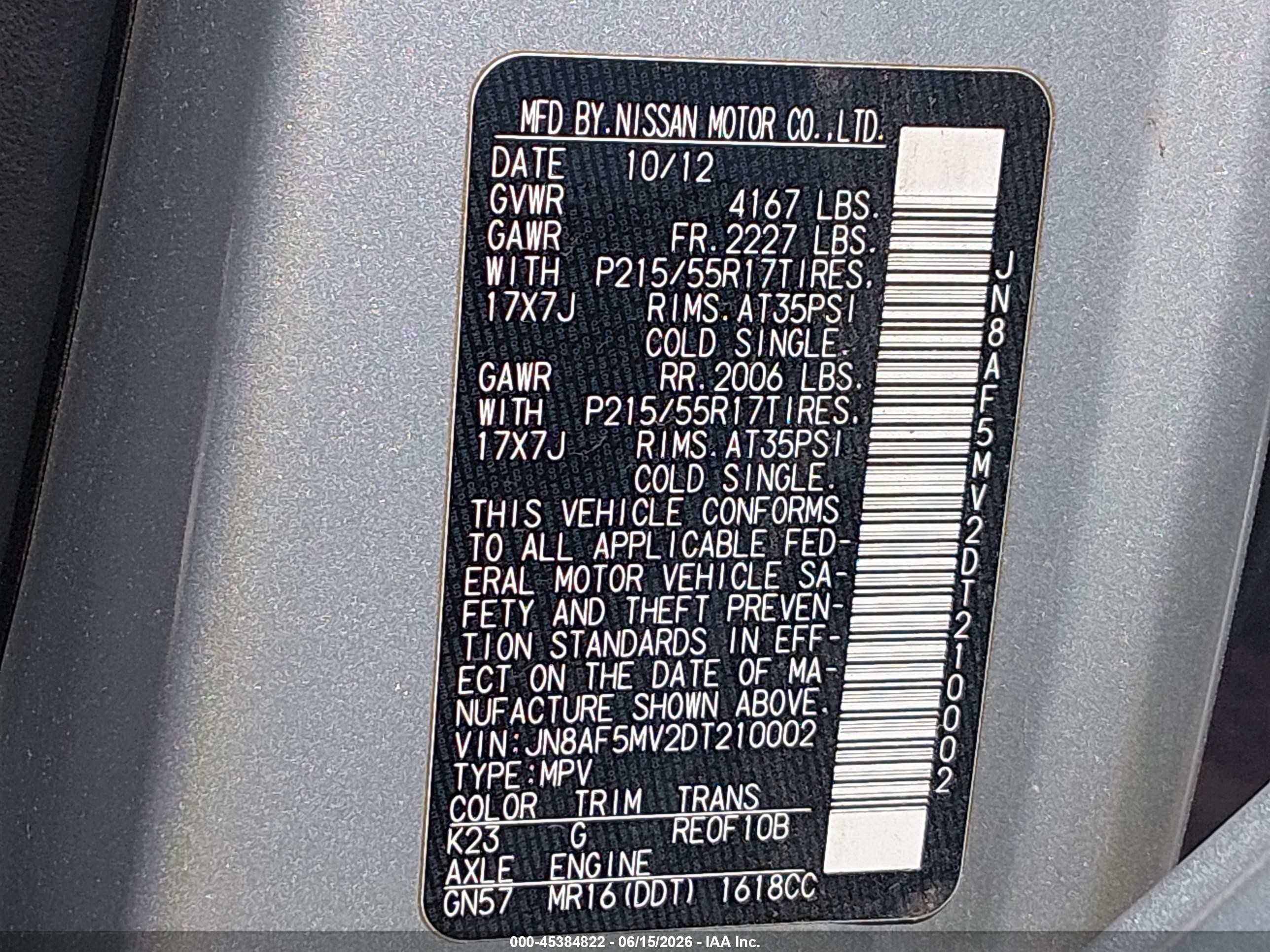 2013 Nissan Juke Sv Silver vin: JN8AF5MV2DT210002