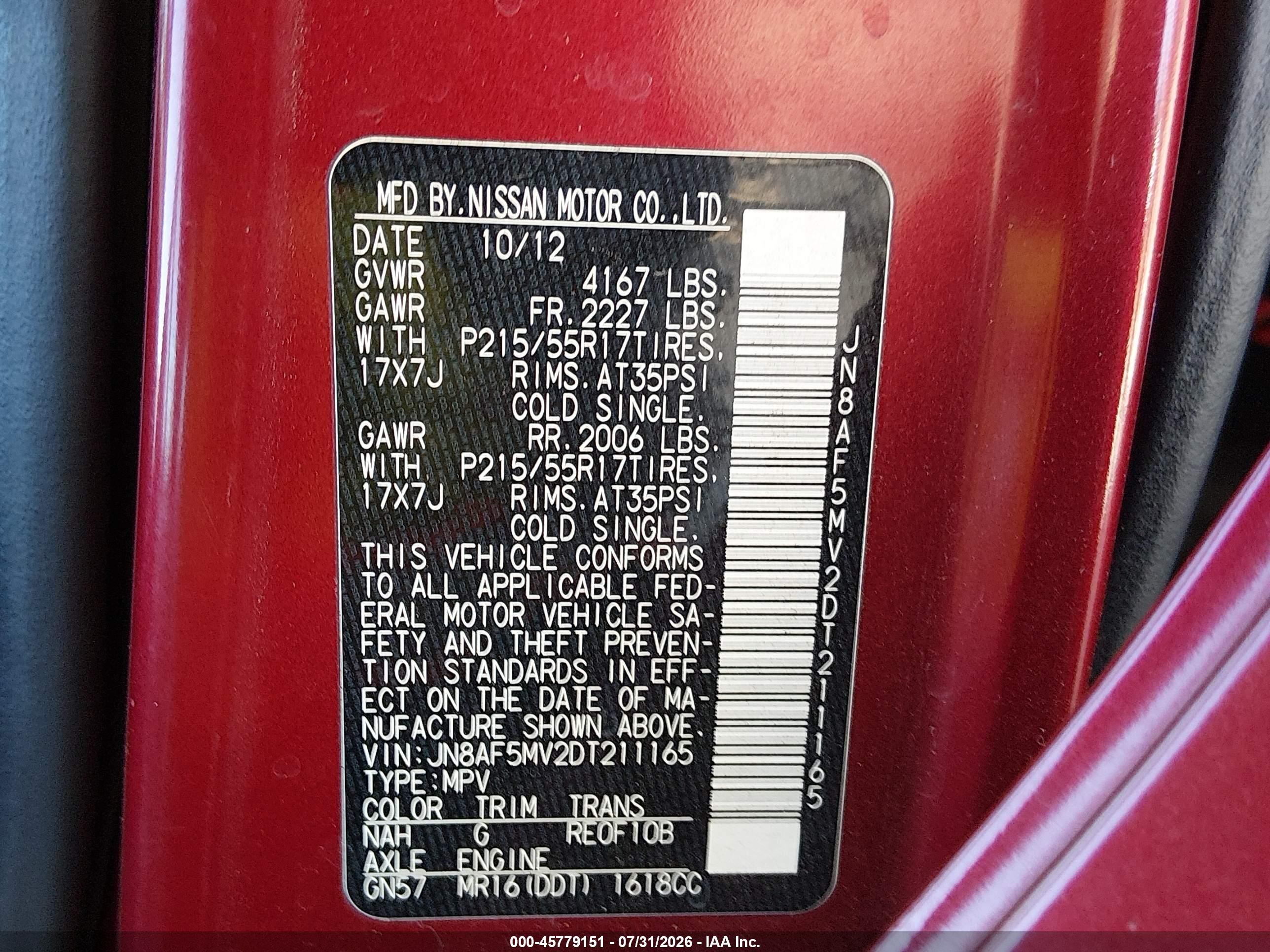 2013 Nissan Juke Sl Burgundy vin: JN8AF5MV2DT211165