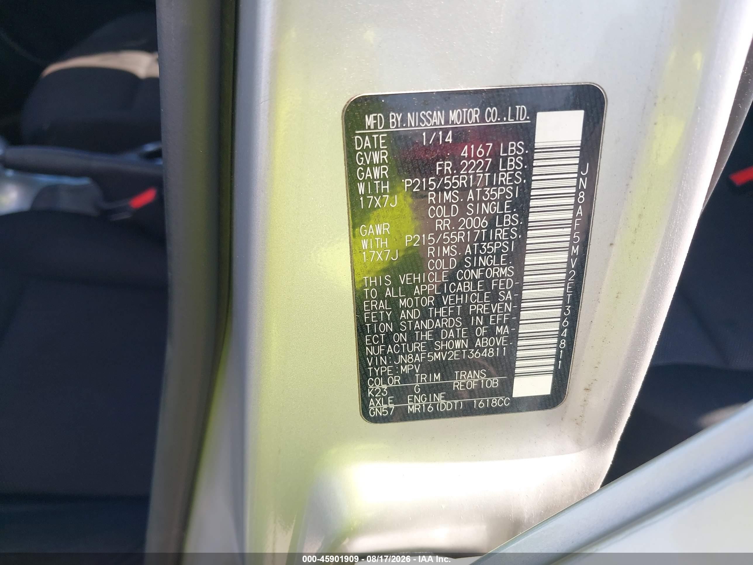 2014 Nissan Juke S Silver vin: JN8AF5MV2ET364811