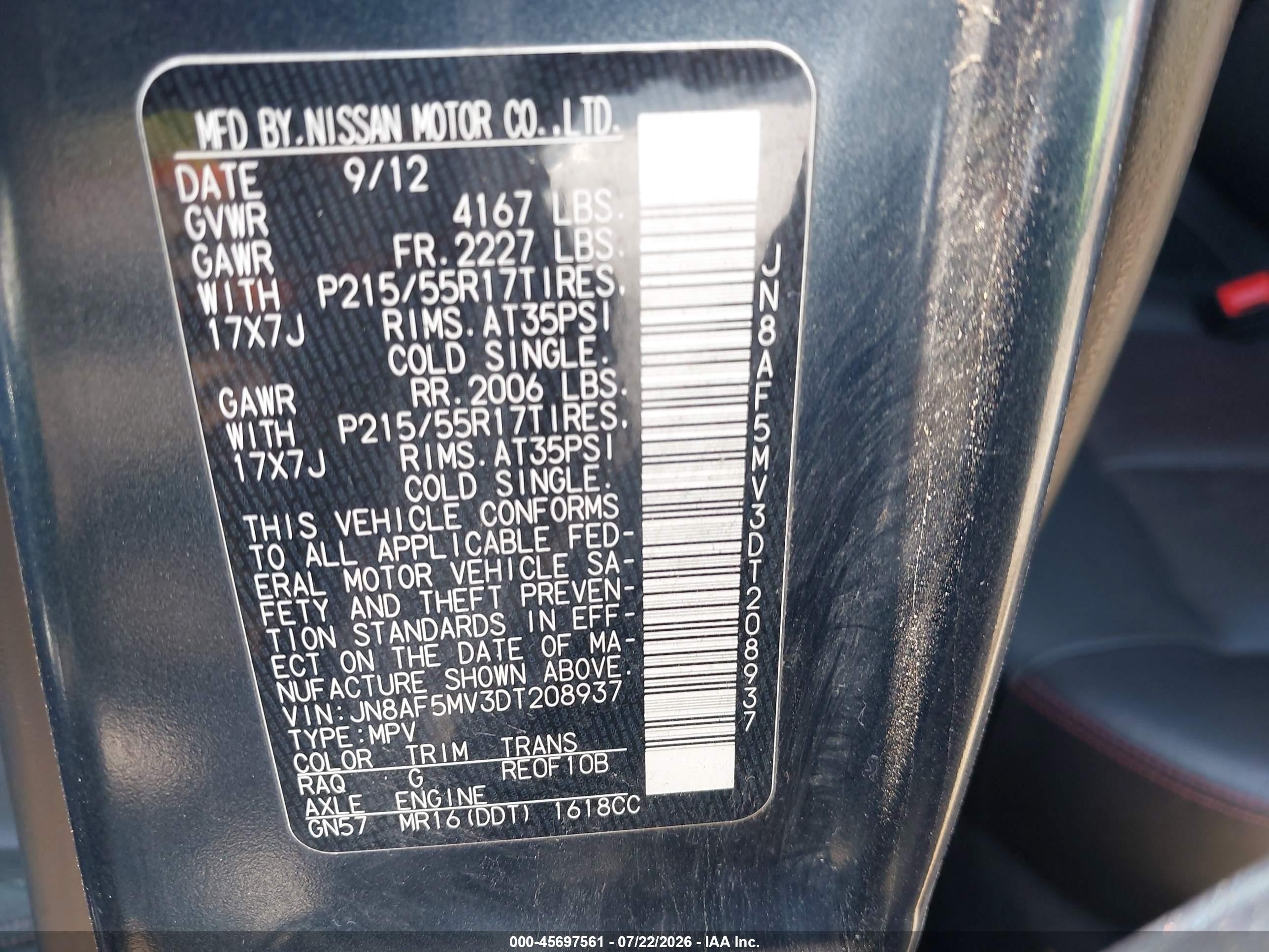 2013 Nissan Juke Sl Gray vin: JN8AF5MV3DT208937