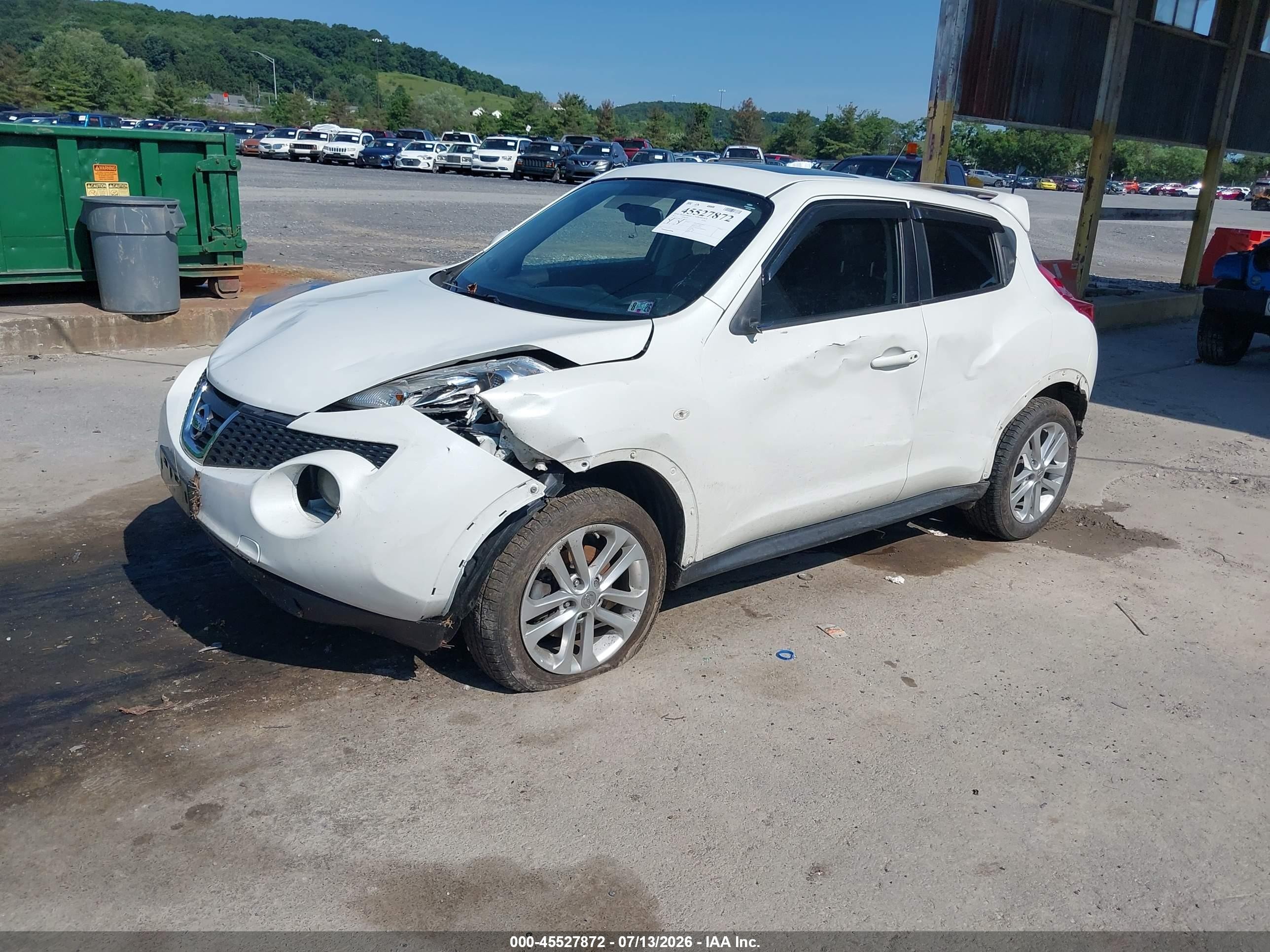 2013 Nissan Juke Sv White vin: JN8AF5MV3DT215421