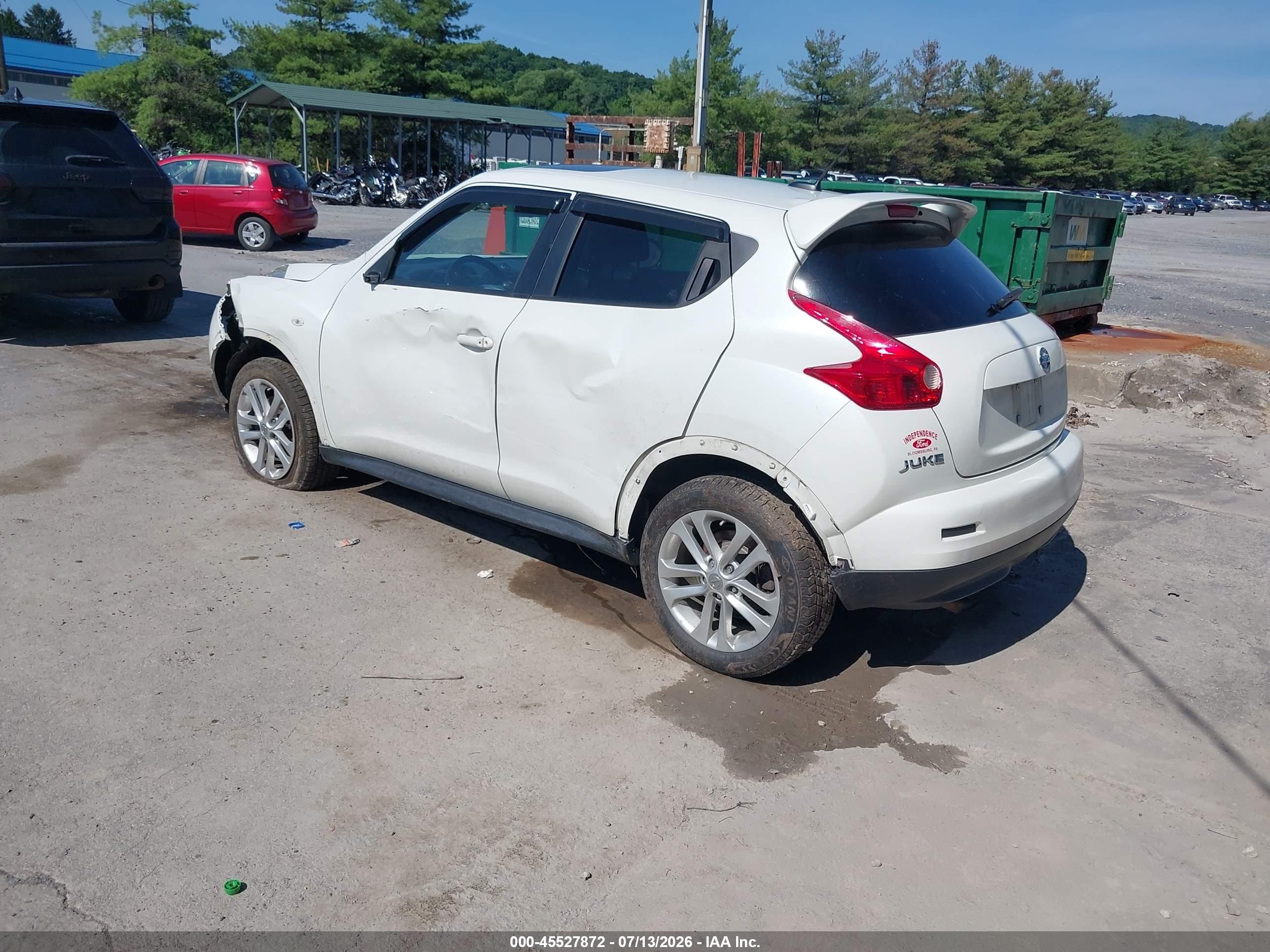 2013 Nissan Juke Sv White vin: JN8AF5MV3DT215421