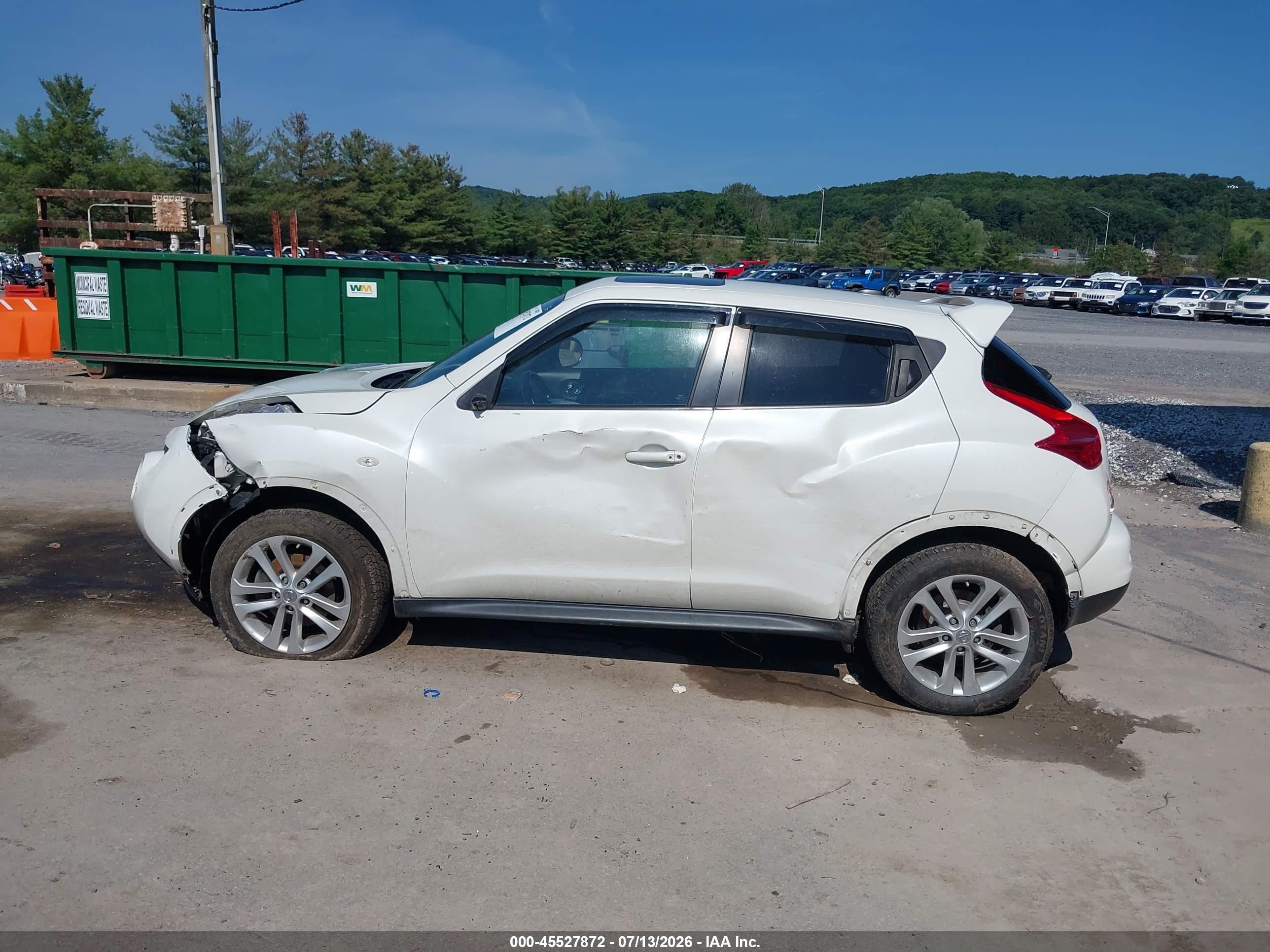 2013 Nissan Juke Sv White vin: JN8AF5MV3DT215421