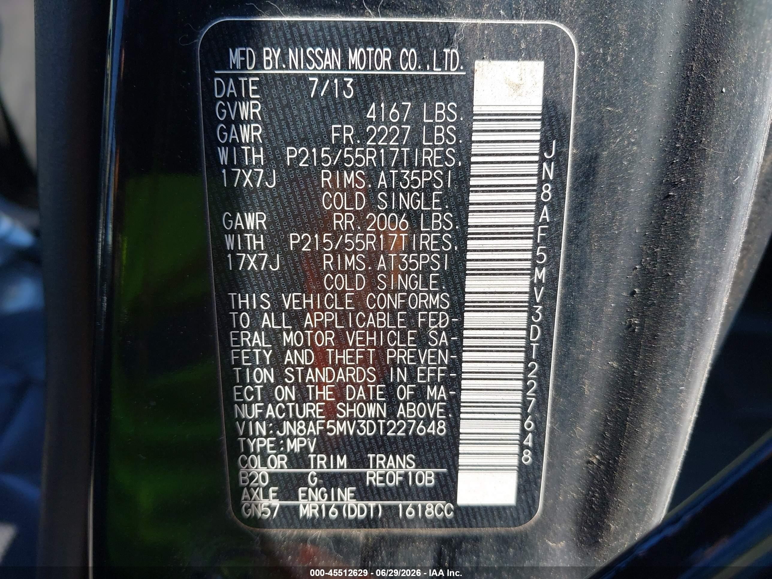 2013 Nissan Juke Sl Black vin: JN8AF5MV3DT227648