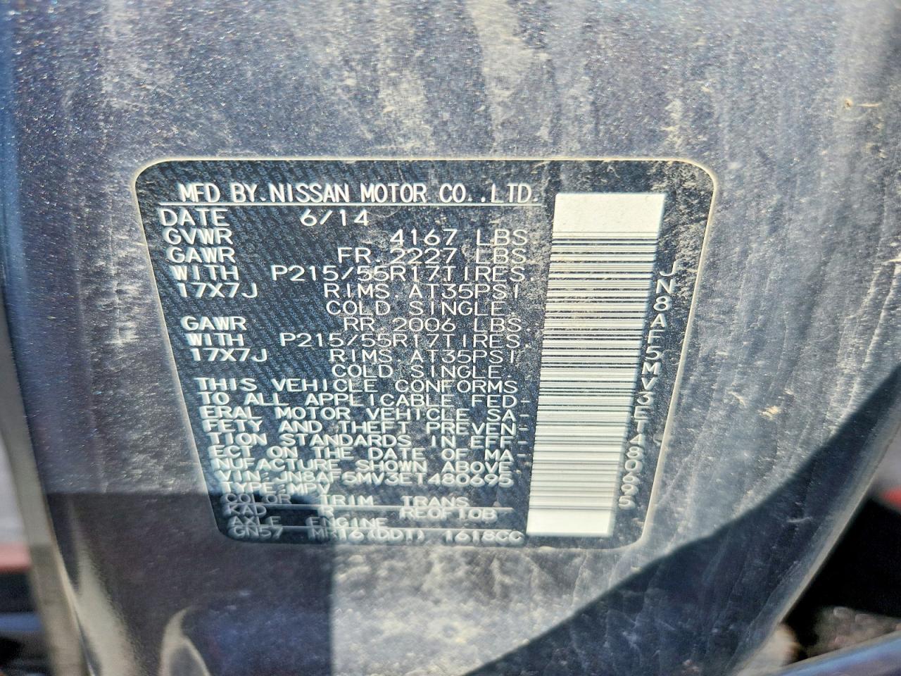 2014 Nissan Juke Sv Silver vin: JN8AF5MV3ET480695