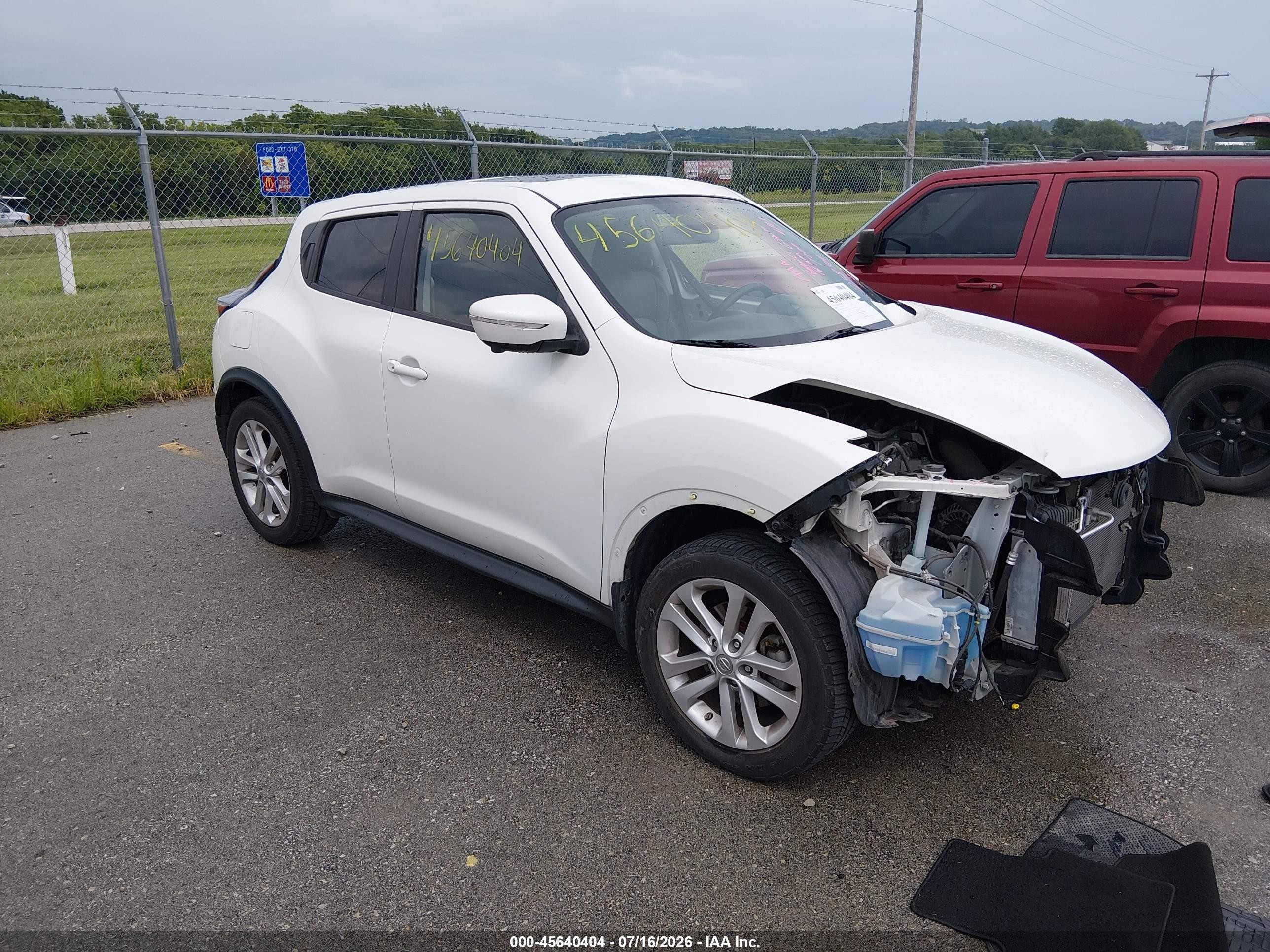 2015 Nissan Juke Sl White vin: JN8AF5MV3FT557700