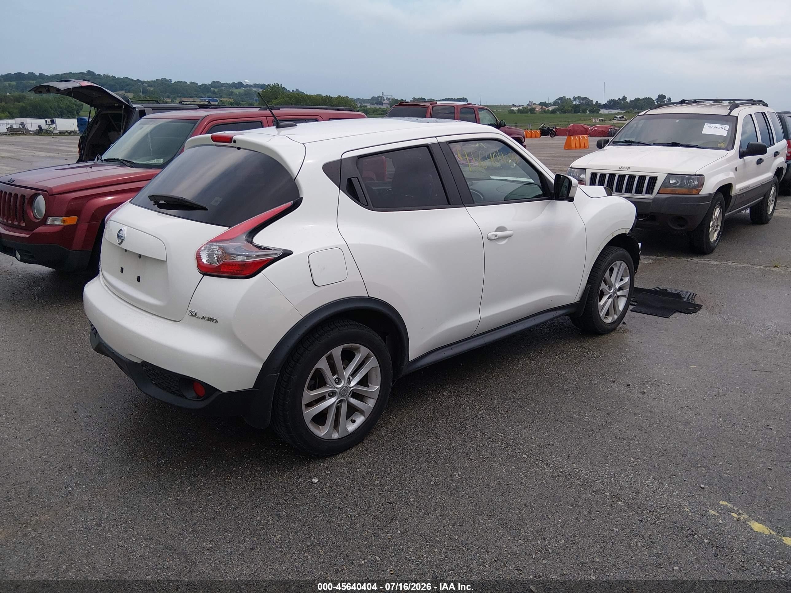 2015 Nissan Juke Sl White vin: JN8AF5MV3FT557700