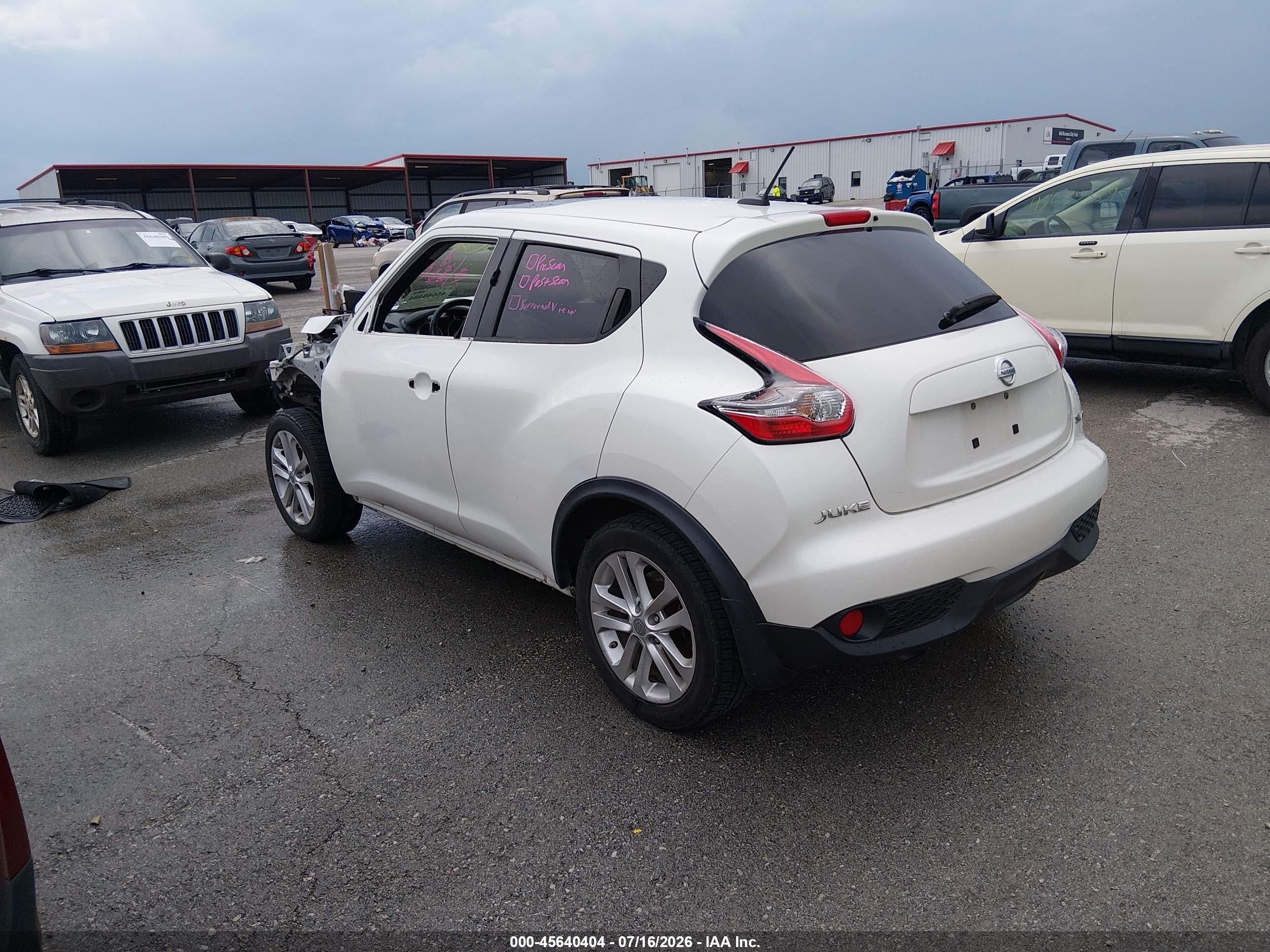 2015 Nissan Juke Sl White vin: JN8AF5MV3FT557700