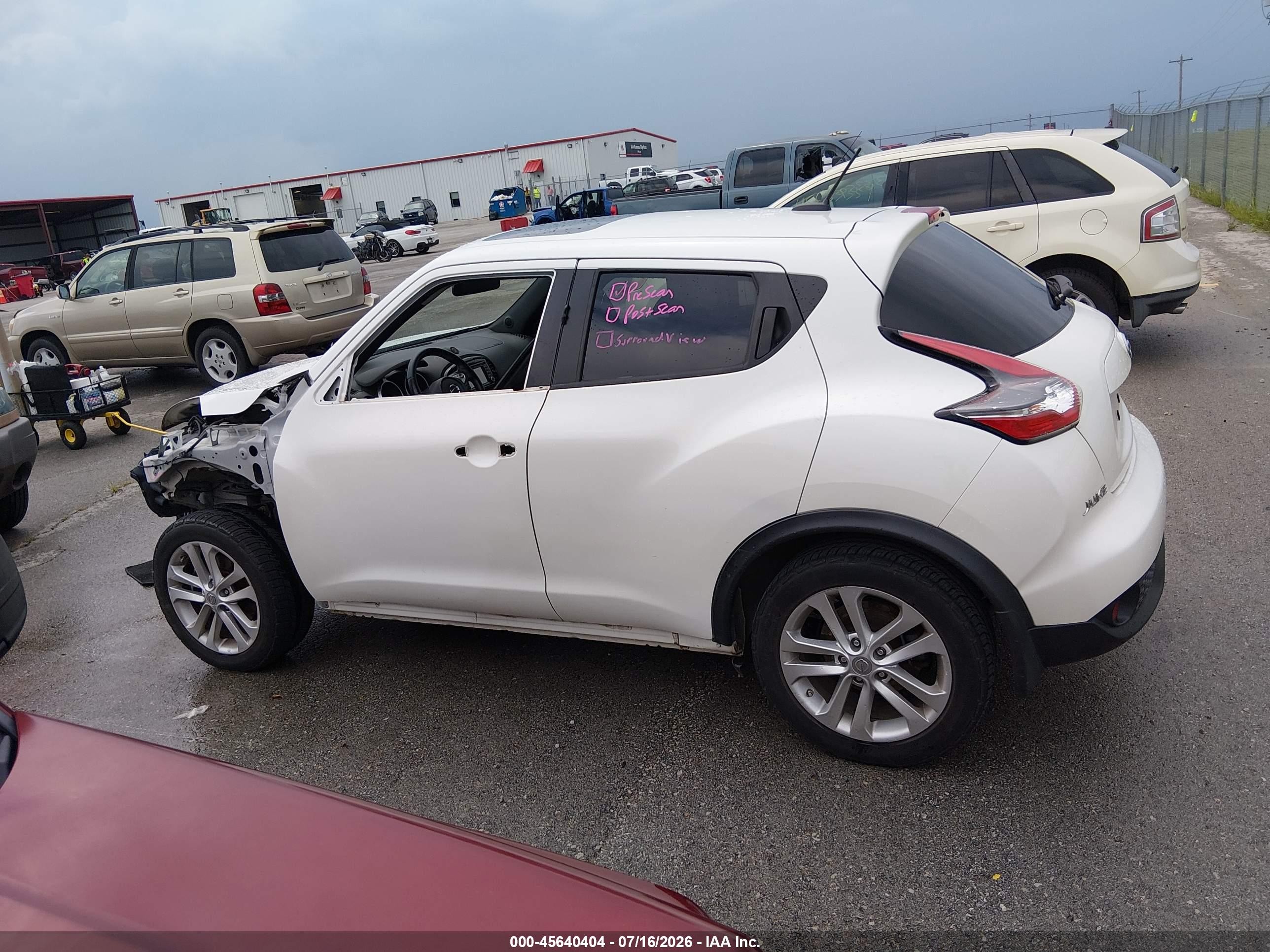 2015 Nissan Juke Sl White vin: JN8AF5MV3FT557700